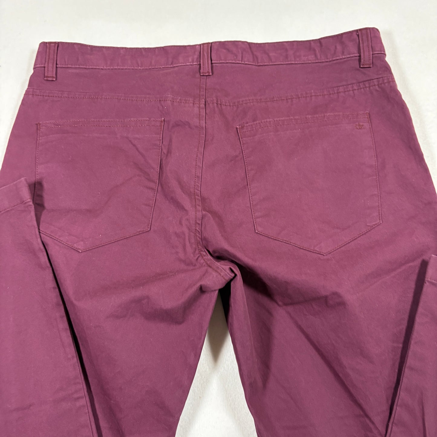 Calvin Klein mens slim fit pants size 33x30 burgundy red stretch casual Y2K