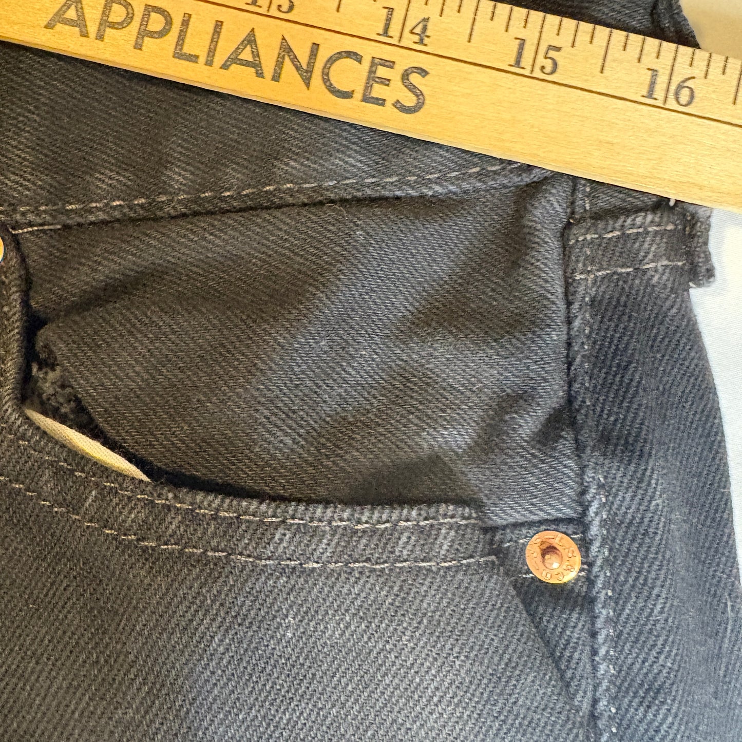 Baggy Levi’s 505 Black Jeans Men’s W33 L30 Straight Fit Denim Pants Classic