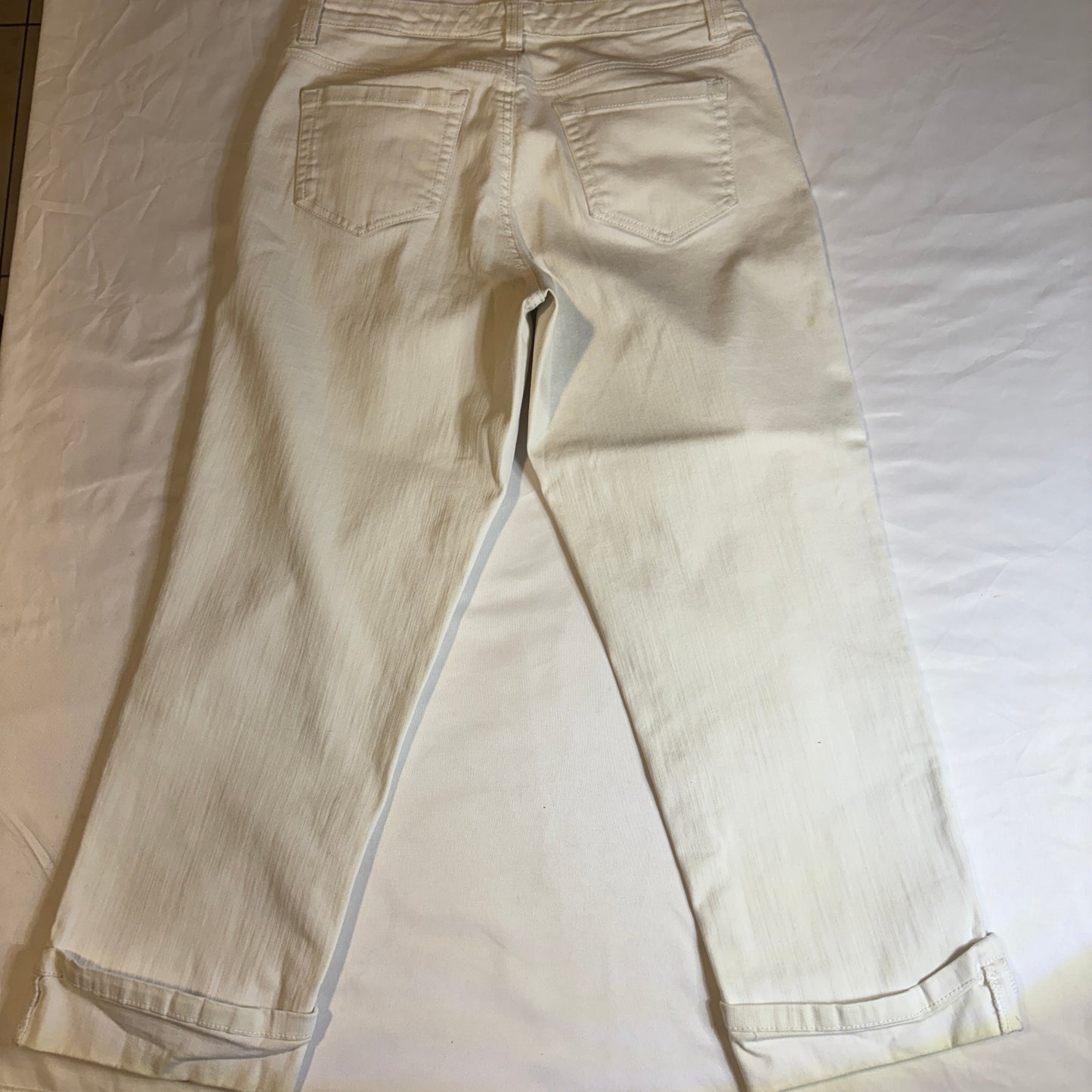 Style & Co White Jeans Women’s Size 4 Rolled Cuff Stretch Denim Pants