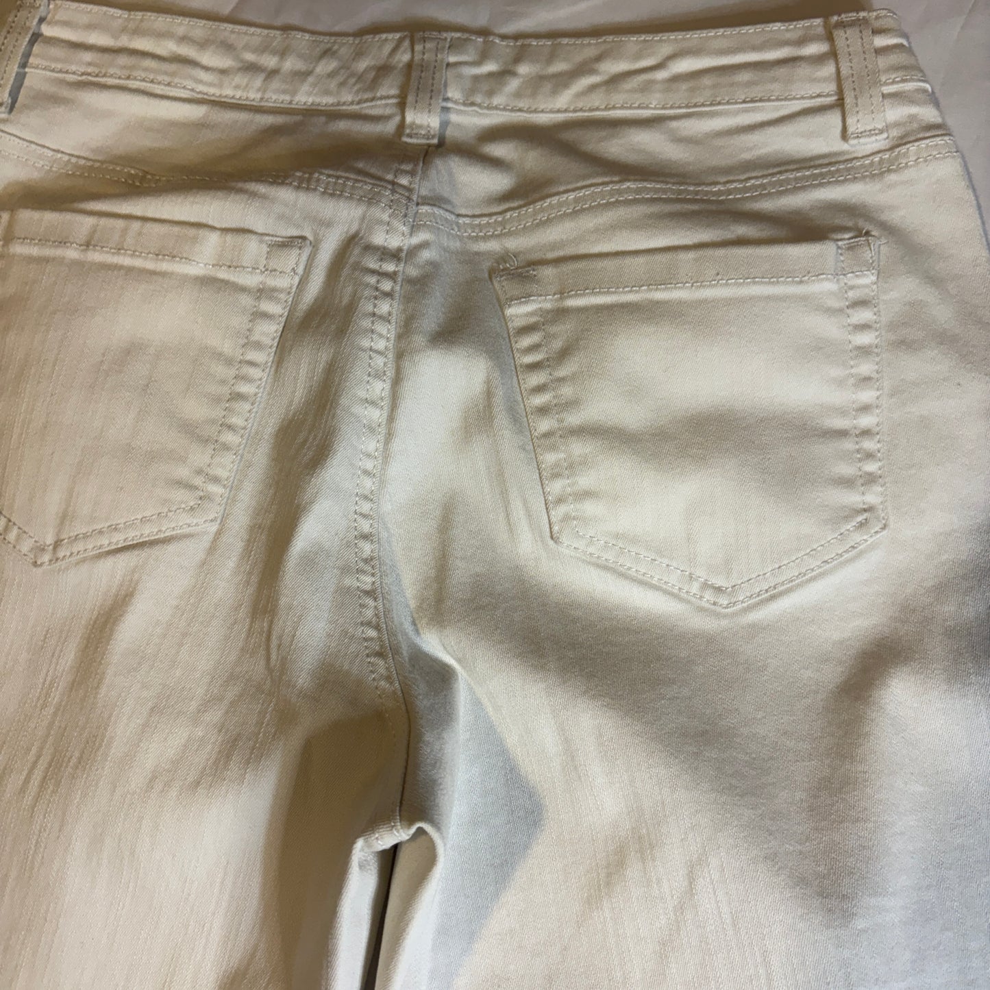 Style & Co White Jeans Women’s Size 4 Rolled Cuff Stretch Denim Pants