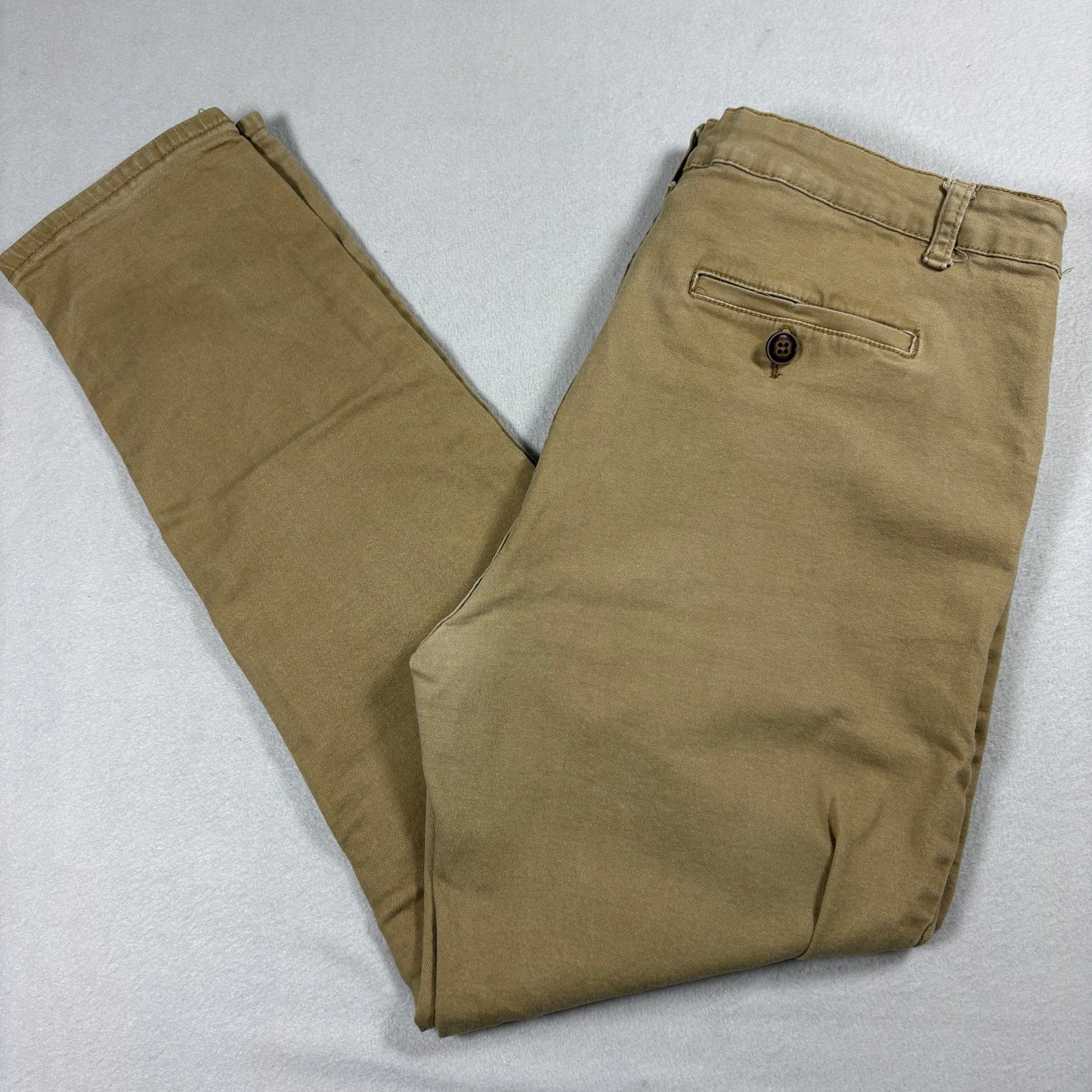Hungson Pants Mens 40 Khaki Stretch Chino Casual Streetwear Grunge Workwear