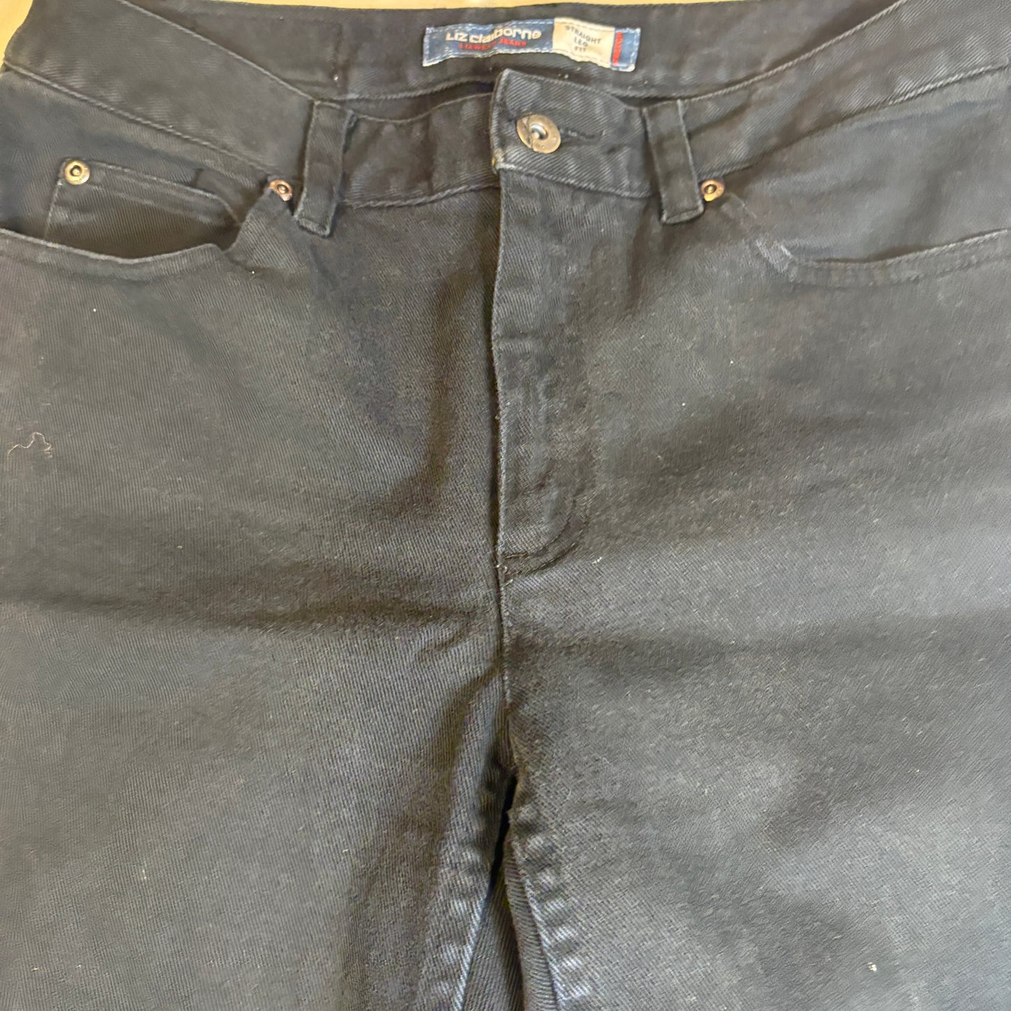 Baggy Liz Claiborne Lizwear Jeans Women’s 6S Black Denim Straight Leg Pants