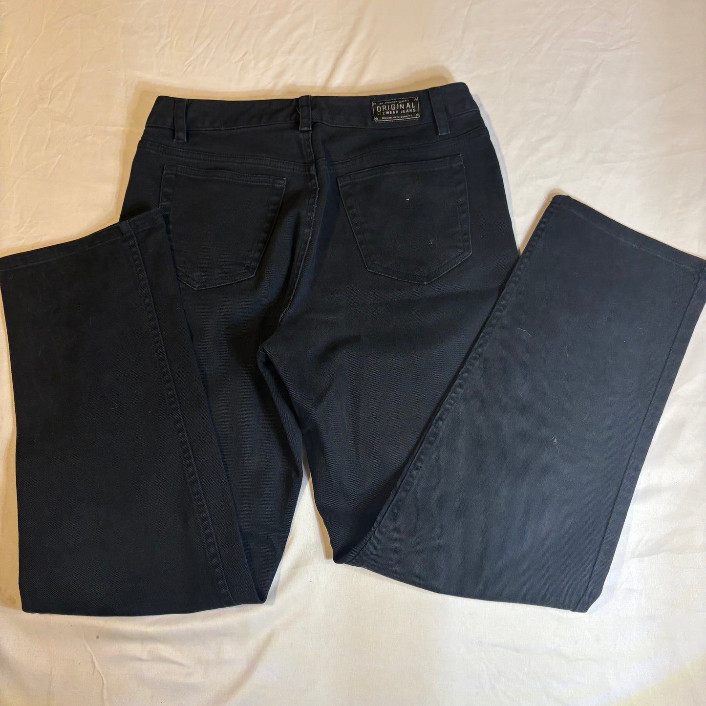 Baggy Liz Claiborne Lizwear Jeans Women’s 6S Black Denim Straight Leg Pants