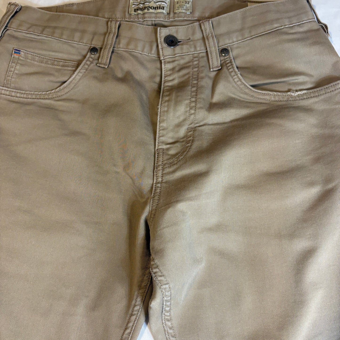 Patagonia Mens Pants 31x32 Khaki Casual Straight Leg Organic Cotton Workwear