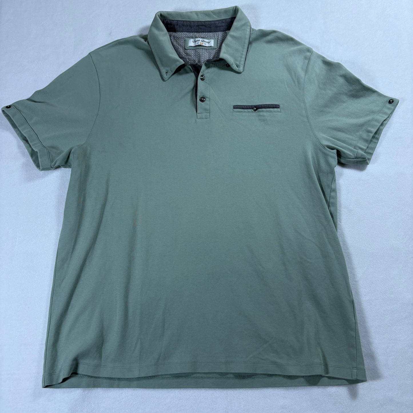 English Laundry Polo Shirt Mens XXL Green Short Sleeve Casual Golf Top Soft FitX