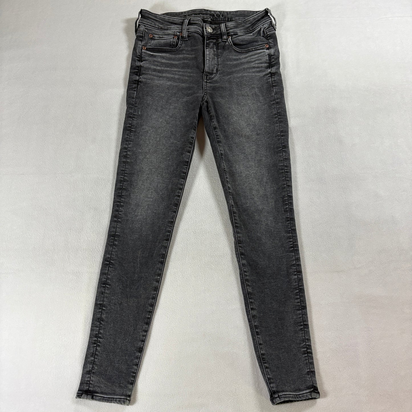 American Eagle Skinny Jeans Womens 6 Fits Like 28X28 Gray Wash Stretch Denim