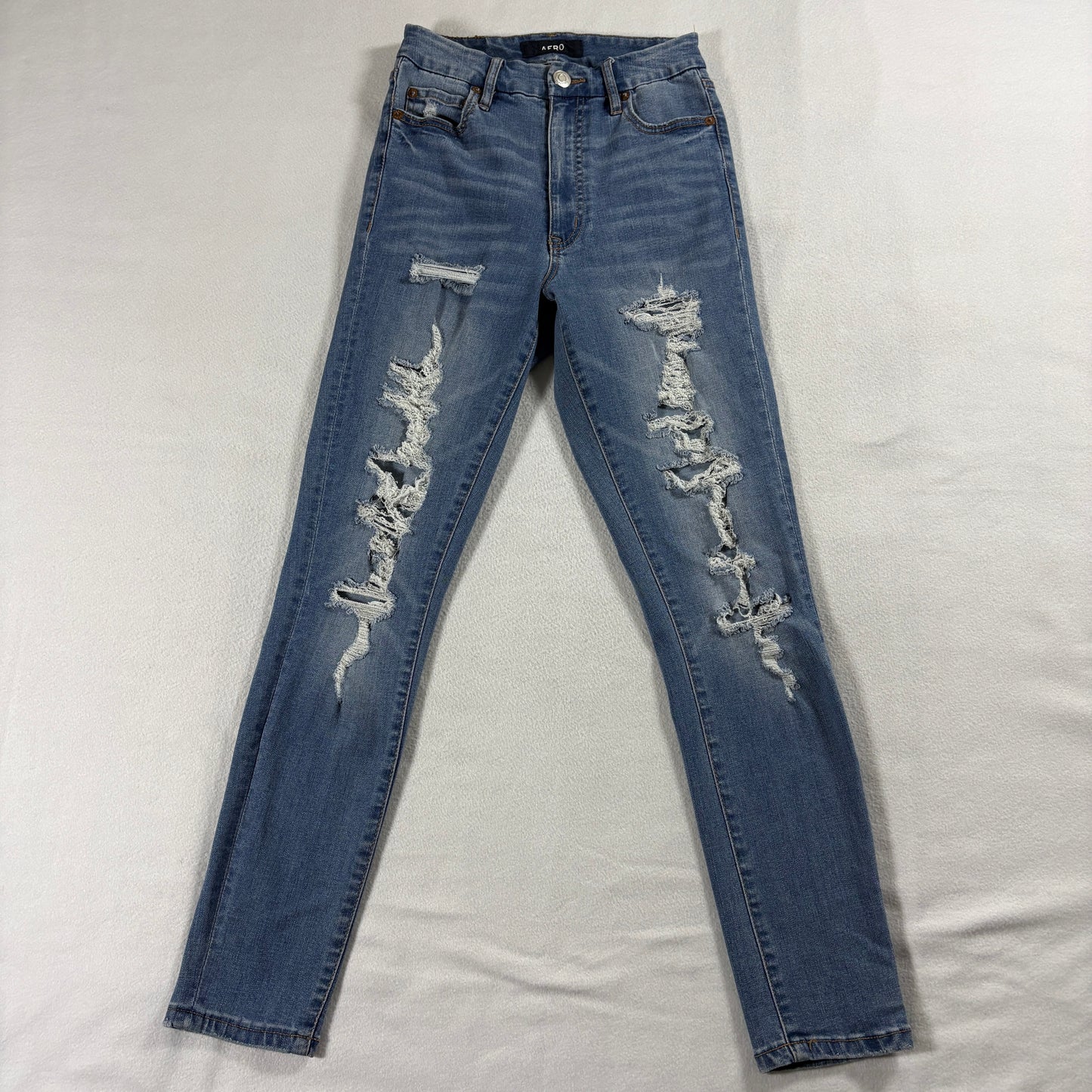 Aeropostale High Rise Jegging Womens 2 Distressed Skinny Jeans Stretch