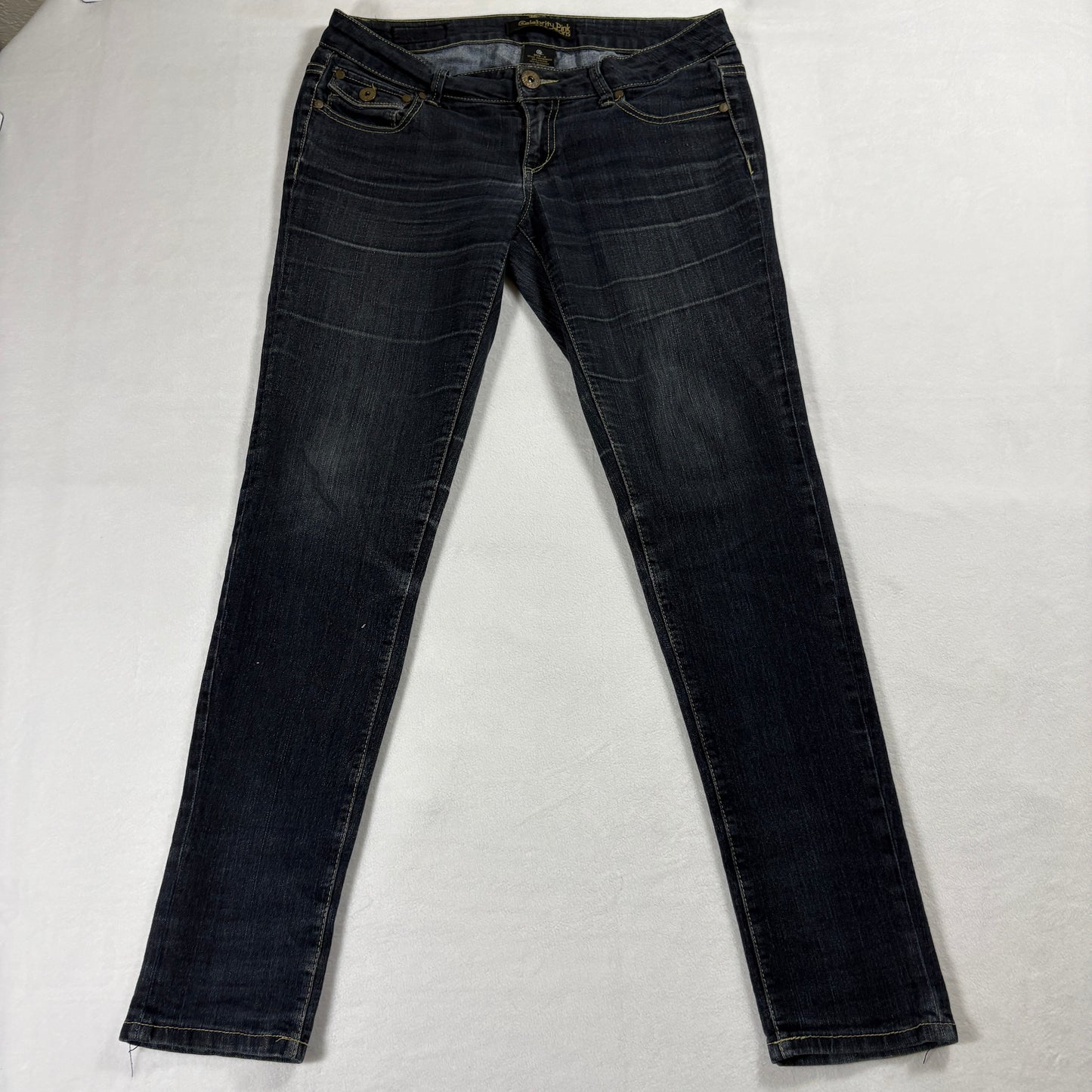 Celebrity Pink Jeans Womens Size 5 Dark Wash Skinny Stretch Denim Retro Y2K Fit!