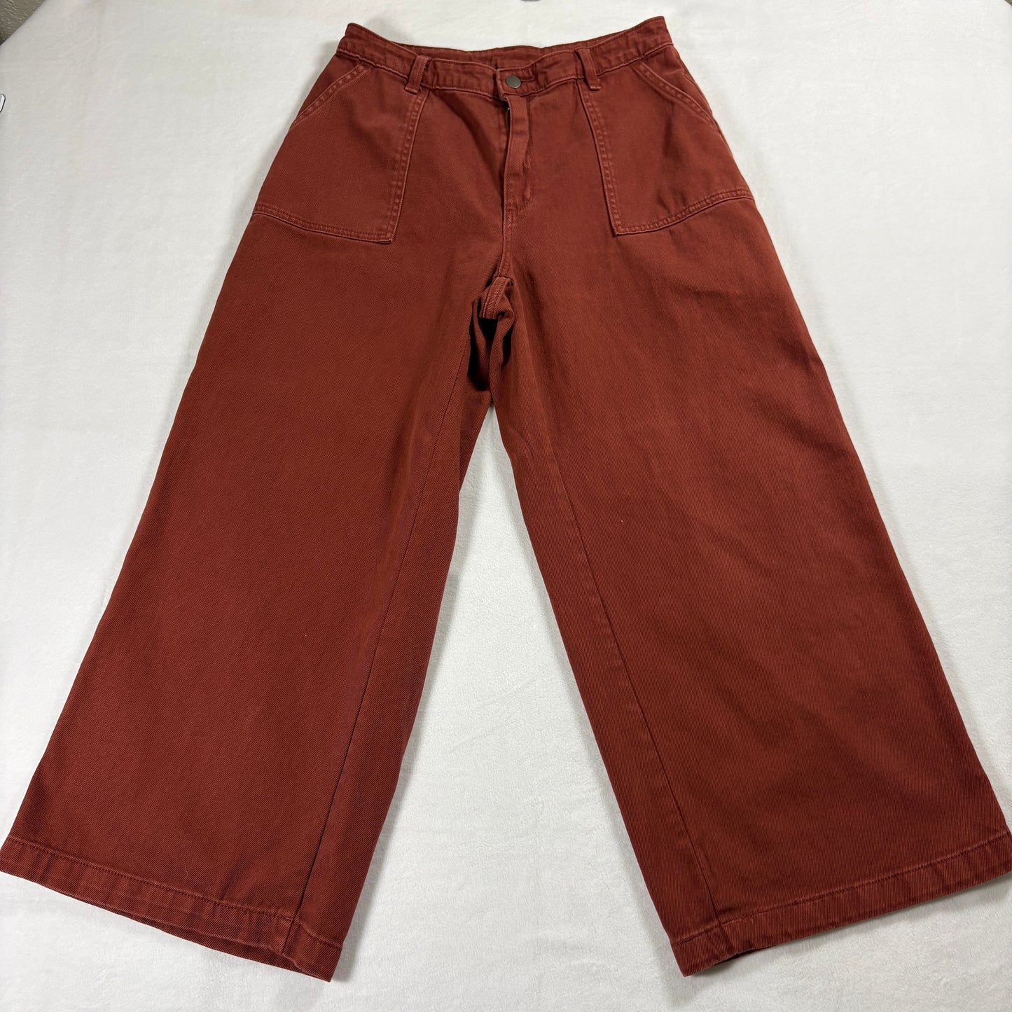Universal Thread Pants Womens 6/28R Rust Wide Leg Cropped Retro Y2K High Rise Up
