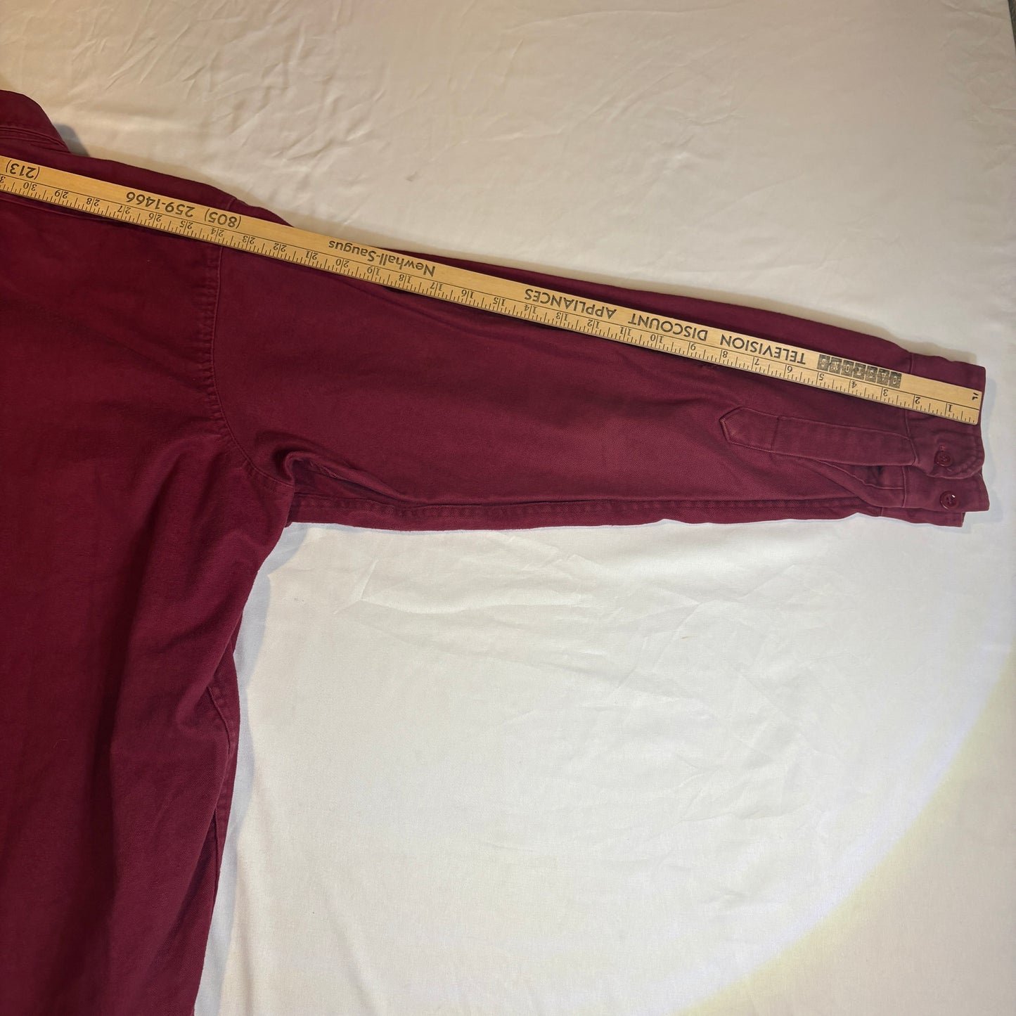 Cabela’s Shirt Men’s Long Sleeve Button Front Burgundy Maroon Outdoor Workwear
