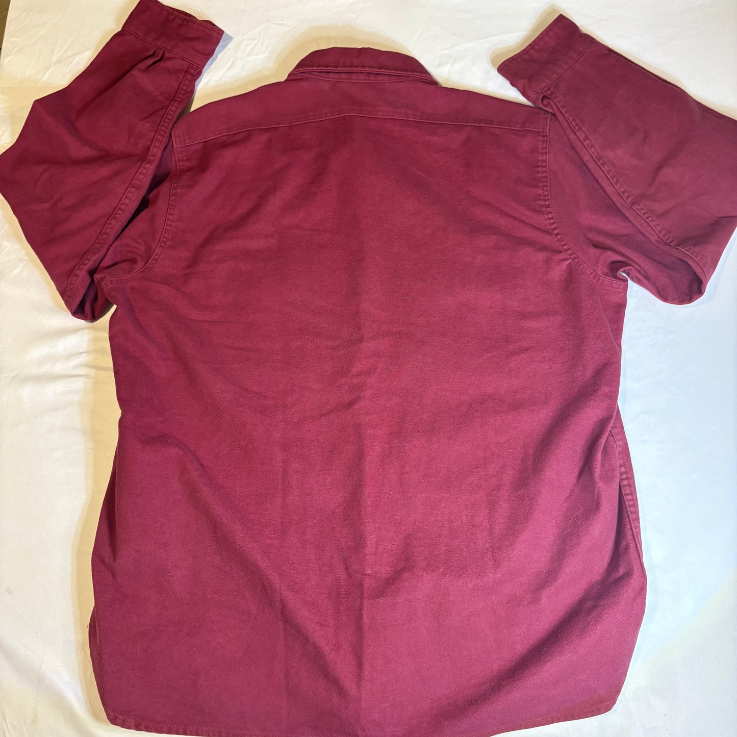 Cabela’s Shirt Men’s Long Sleeve Button Front Burgundy Maroon Outdoor Workwear