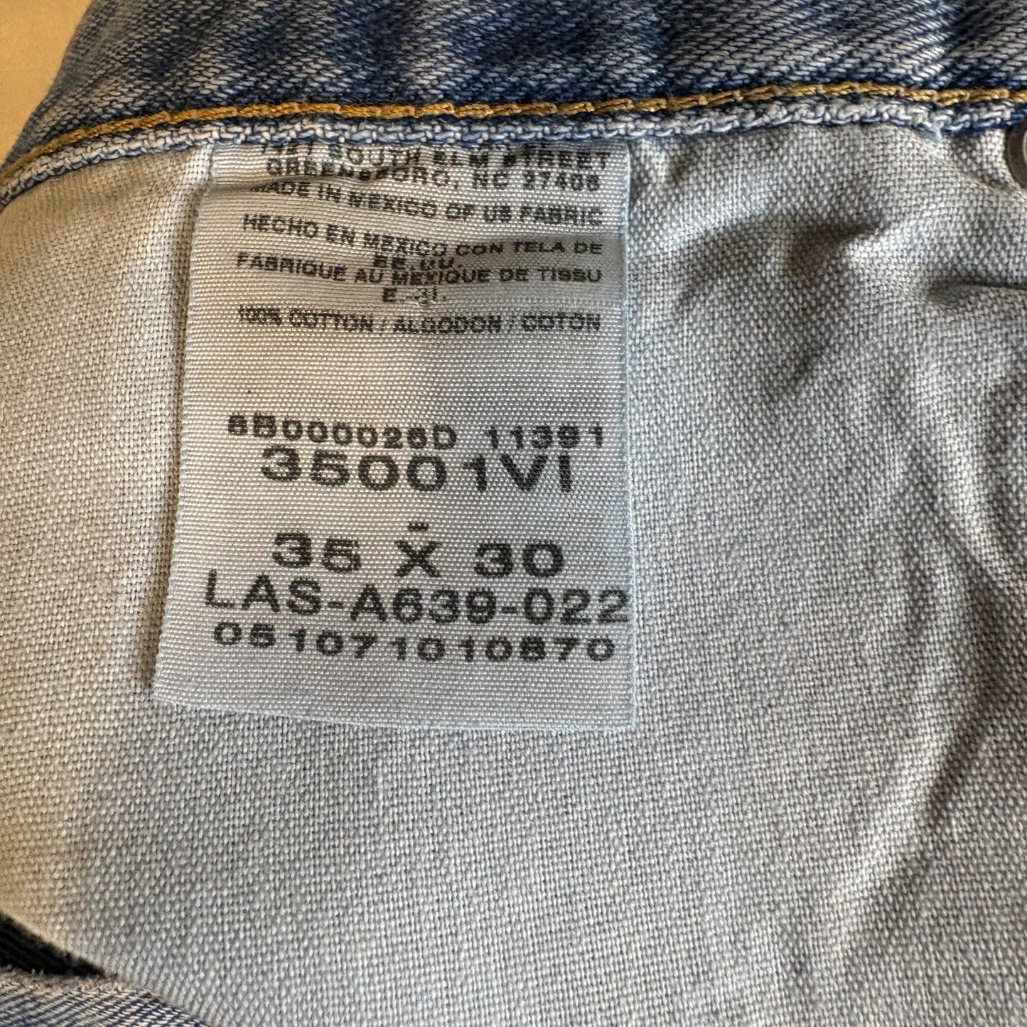 Wrangler Jeans Men’s 35x30 Vintage Y2K Light Wash Denim Straight Leg 100% Cotton