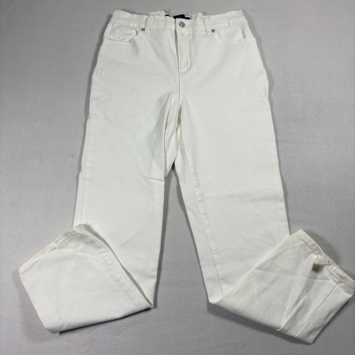 Gloria Vanderbilt Amanda Jeans Womens 8 White High Rise Straight Leg Denim Pants