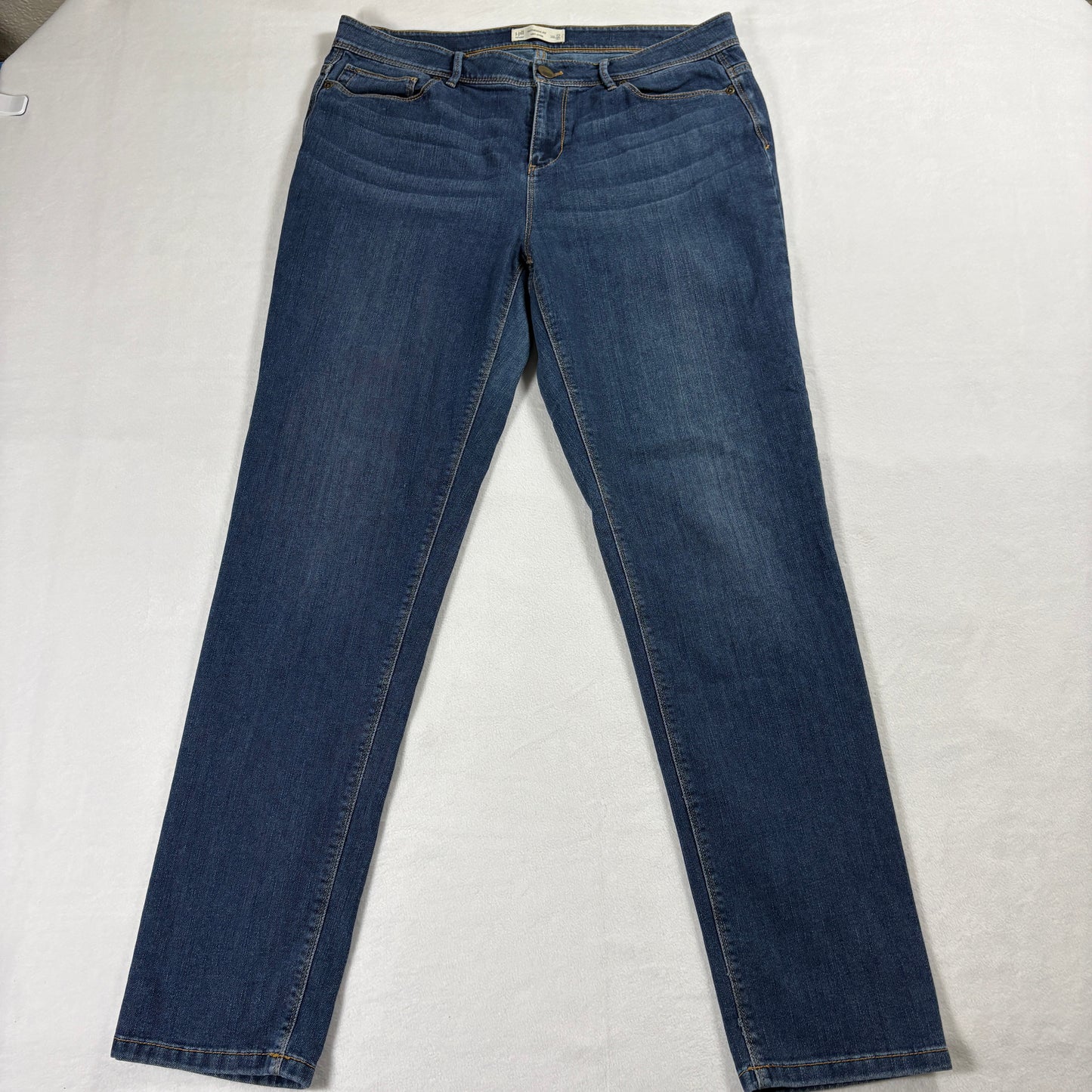 J Jill Denim Jeans Womens 12 Tall Authentic Fit Slim Ankle Stretch Blue Mid Rise