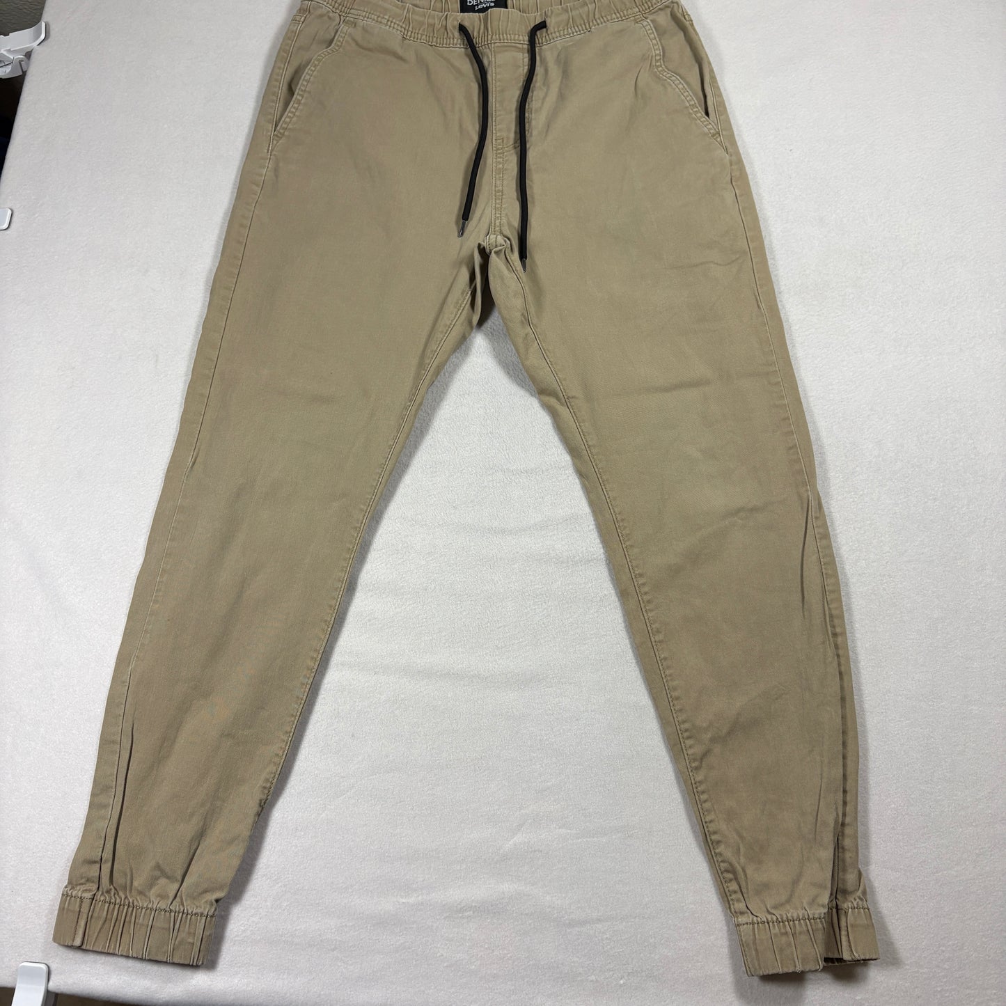 Denizen From Levis Jogger Pants Mens M Khaki Stretch Drawstring Casual Chino