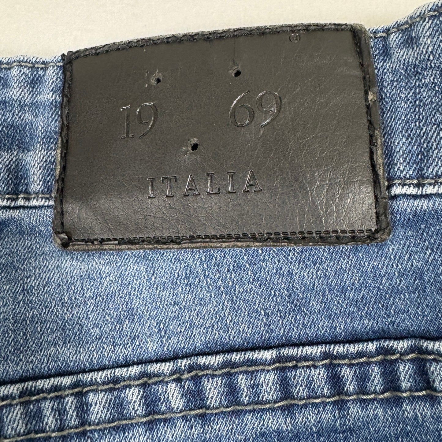 V1969 Italia mens jeans W32 L32 blue biker moto slim fit denim Y2K grunge