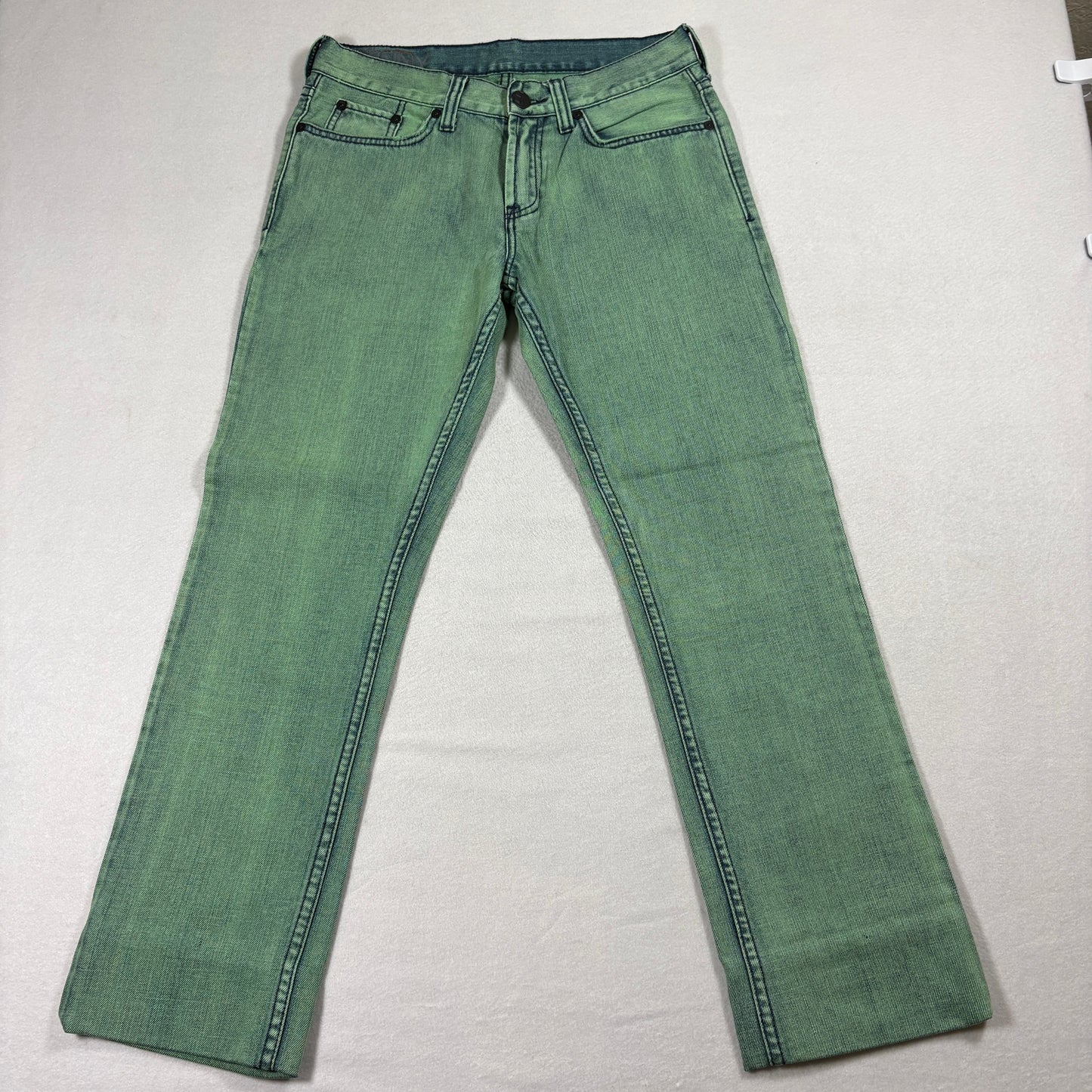 Bullhead Denim Jeans Mens 29x30 Green Straight Leg 100% Cotton Vintage Y2K