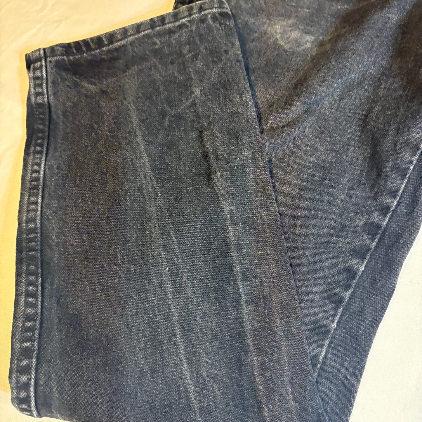 Wrangler Jeans Men’s 36x32 Black Charcoal Straight Leg 100% Cotton Denim