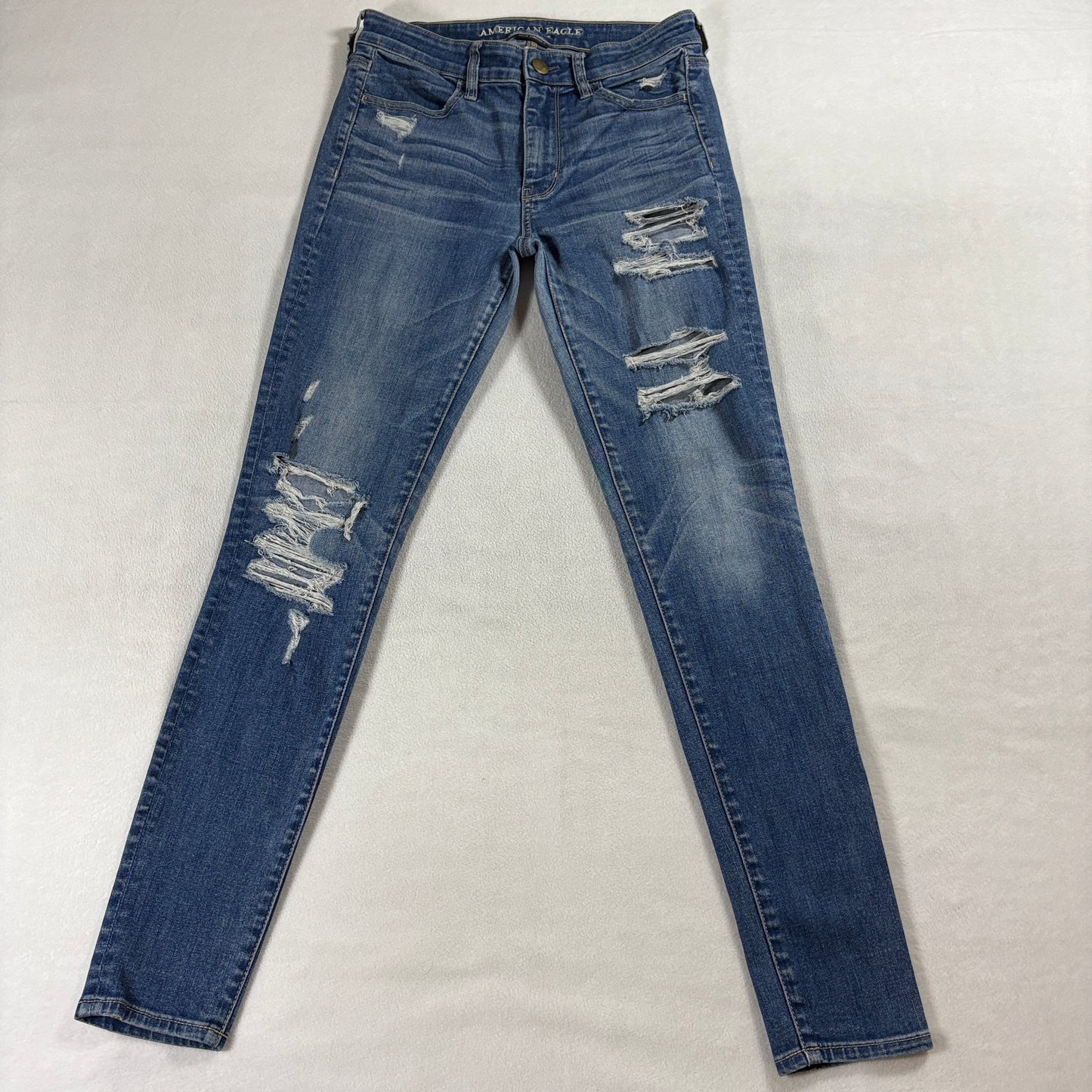 American Eagle Super Stretch Jegging Distressed Jeans 6 Long Fits Like 28x30