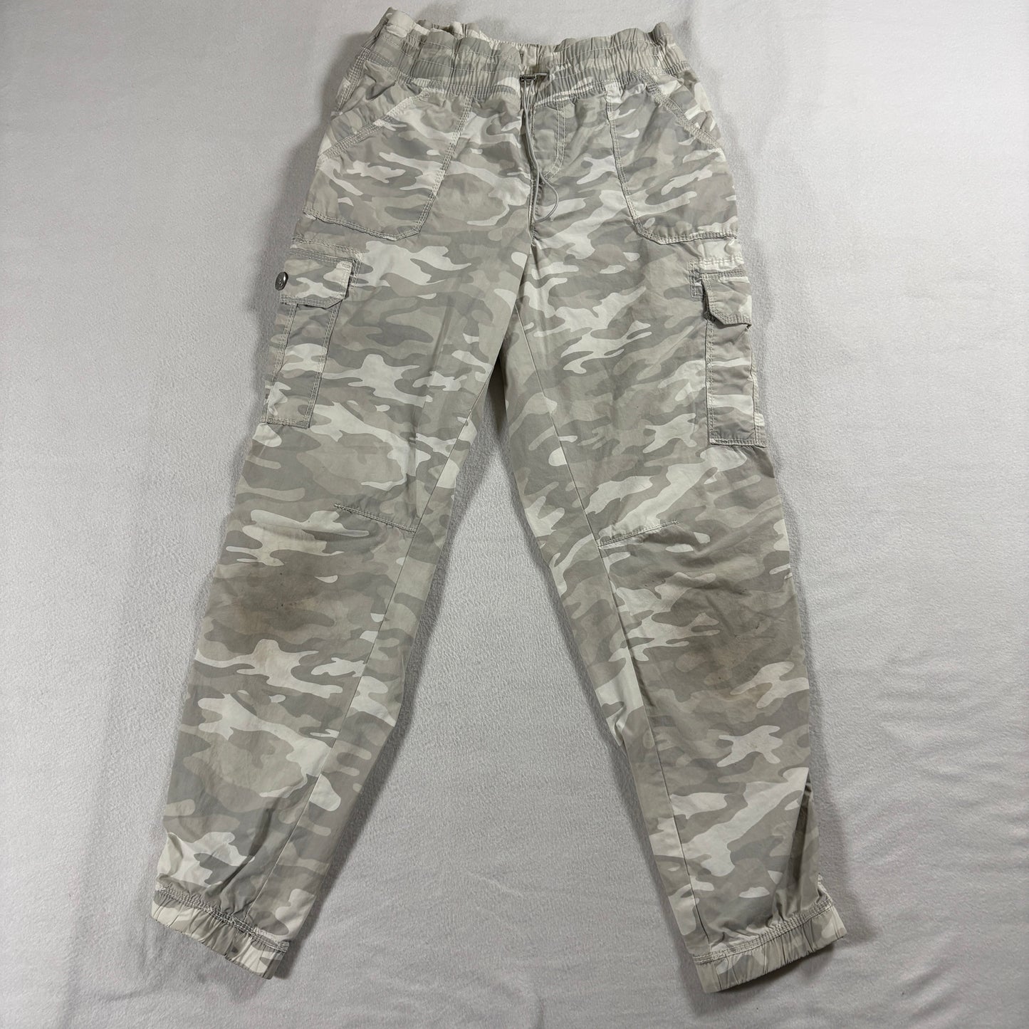 Calvin Klein Performance Womens Camo Jogger Pants Cargo XS Gray Elastic