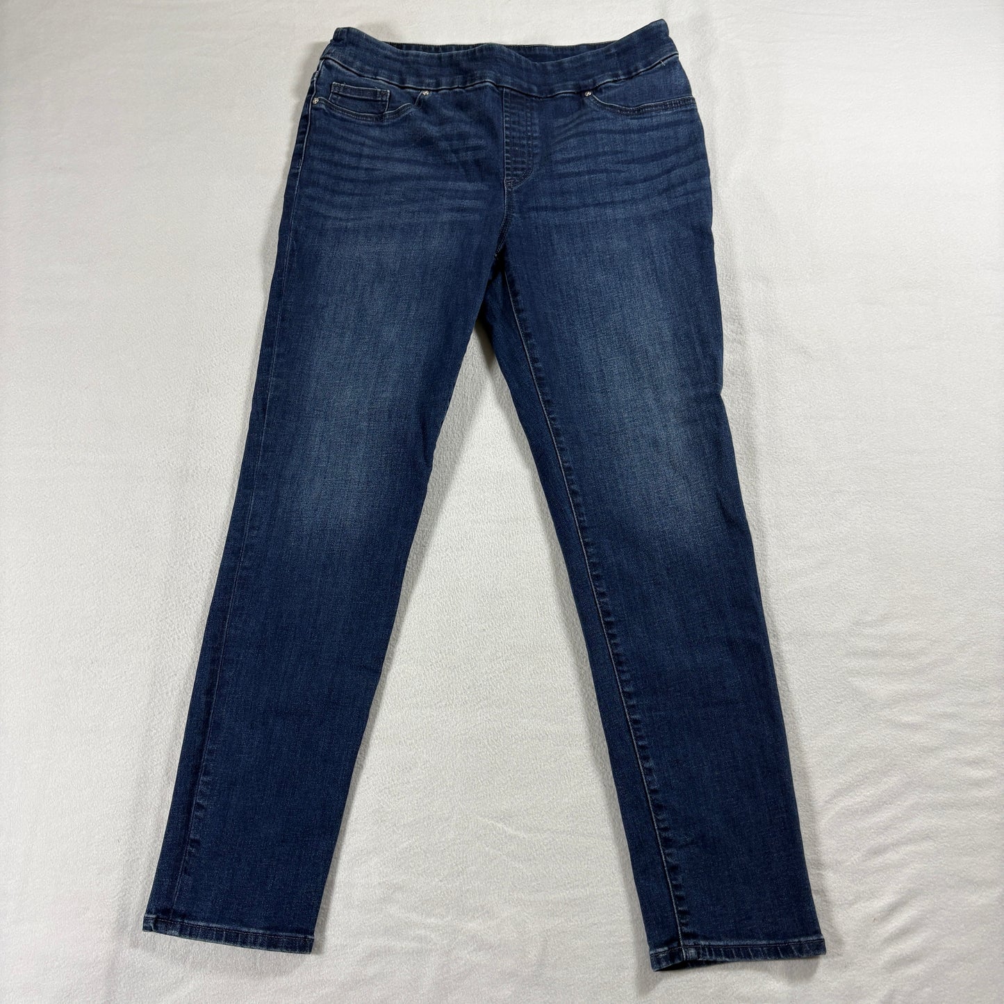 Chicos Pull On Jegging Womens 8R Slim Straight Dark Wash Stretch Denim