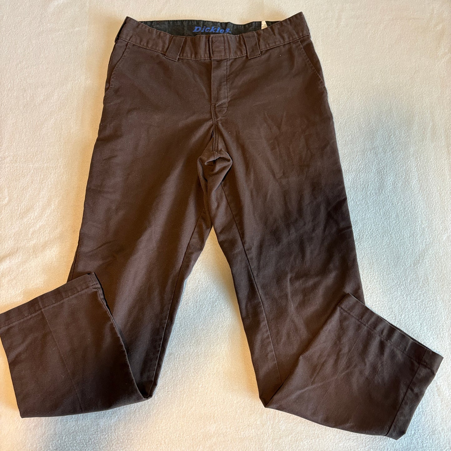 Dickies Flex Pants Womens 8 Brown Workwear Straight Leg Chino Fits Like 31X30
