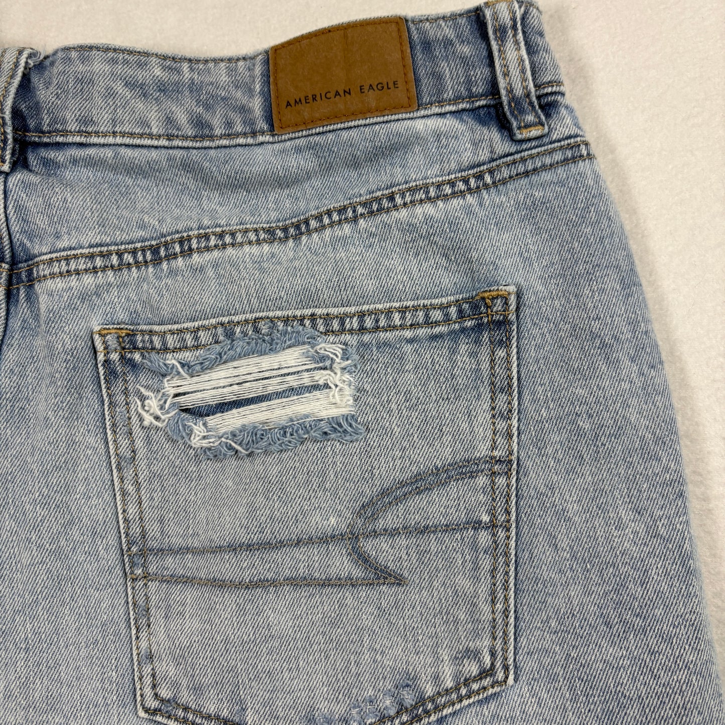 American Eagle Womens Distressed Denim Shorts Size 6 Y2K 90s Grunge High Rise