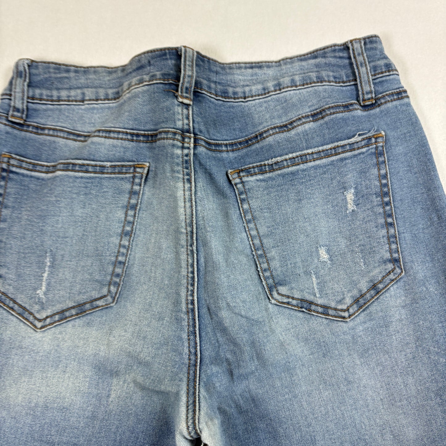 Ashley Mason Womens Jeans Sz 9 Distressed Skinny Denim Light Wash Y2K 90s