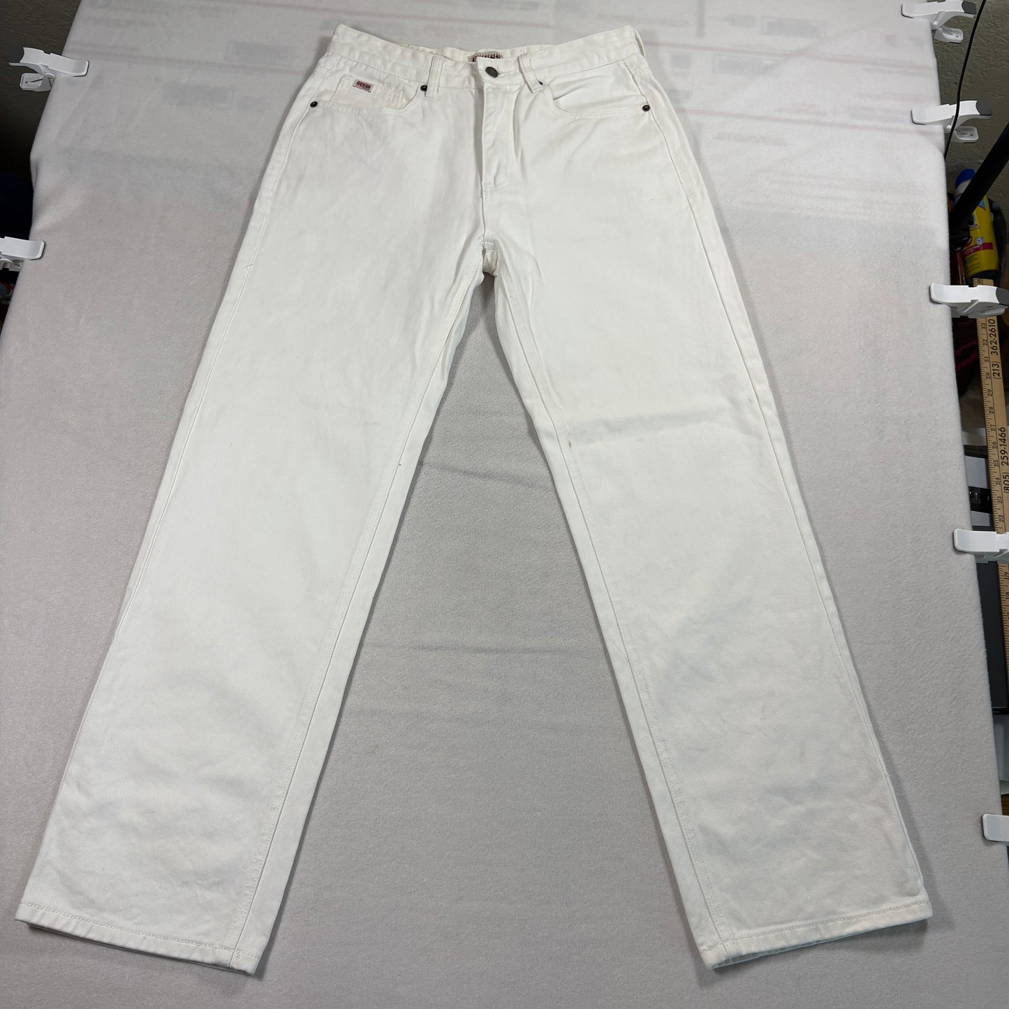 Guess Originals Relaxed Jeans Mens 29x32 White Denim Y2K 90s Minimal Streetwear