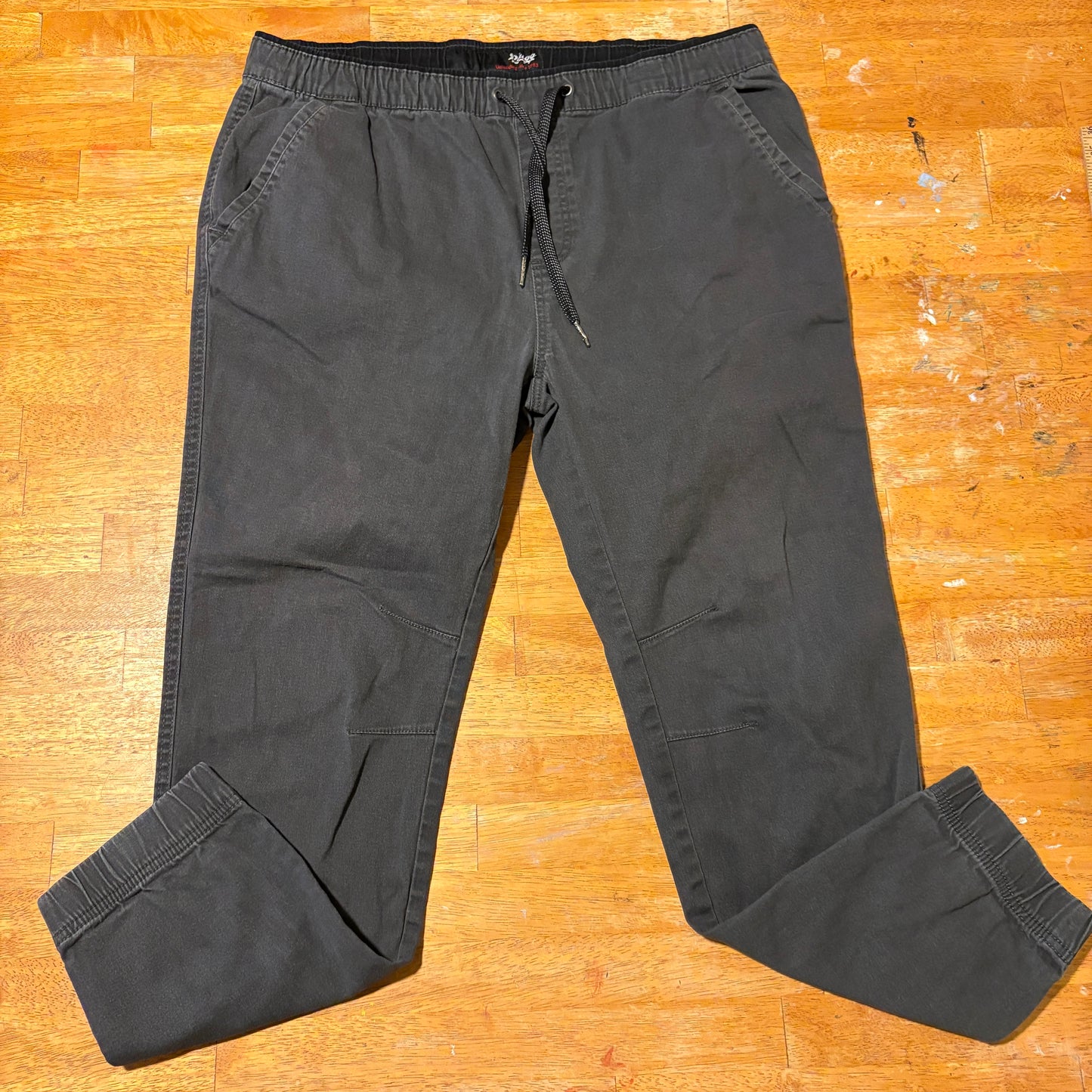 Plugg Jogger Pants Mens L Black Stretch Streetwear Elastic Cuff Casual Style Fit