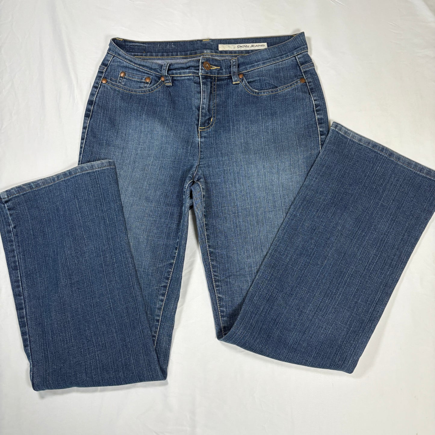 DKNY Jeans Women’s Size 8 Blue Medium Wash Bootcut Denim Stretch Casual Pants