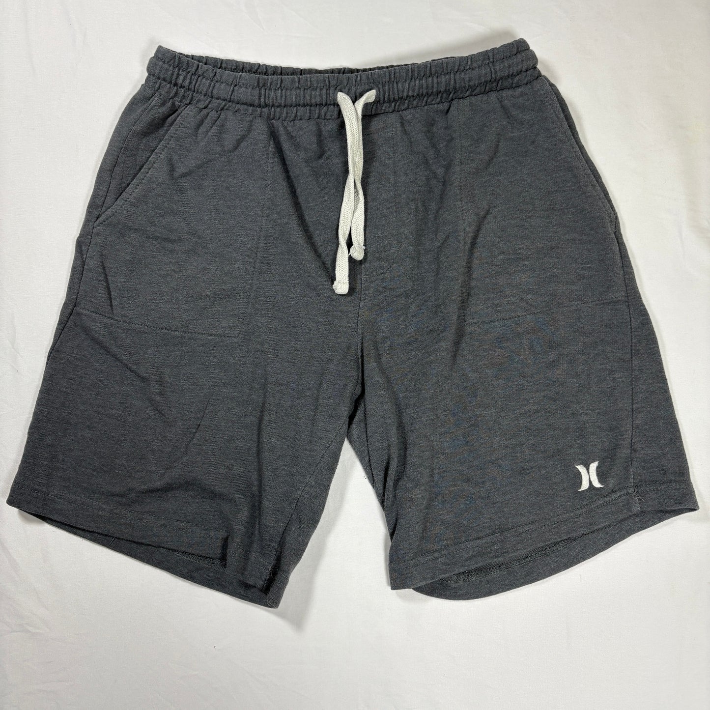 Hurley Men’s Shorts XL Gray Knit Fleece Drawstring Elastic Waist Lounge Casual