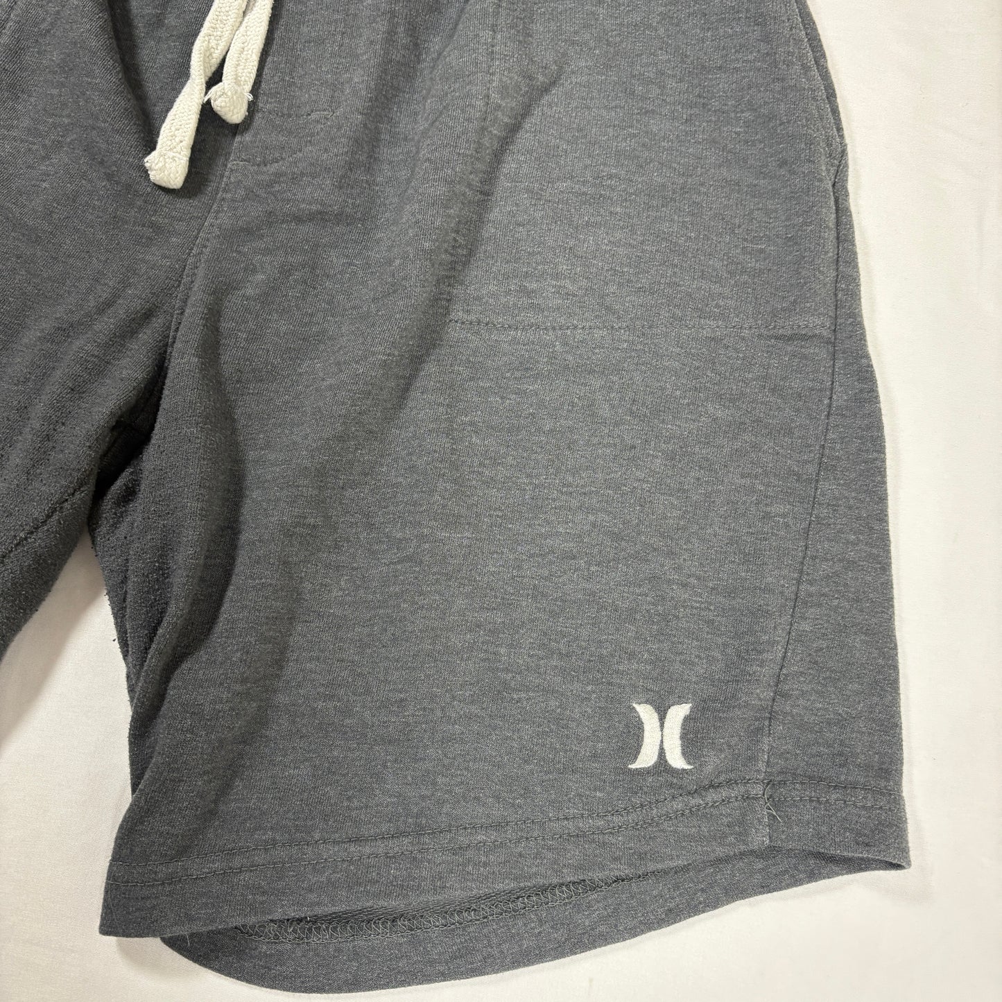 Hurley Men’s Shorts XL Gray Knit Fleece Drawstring Elastic Waist Lounge Casual