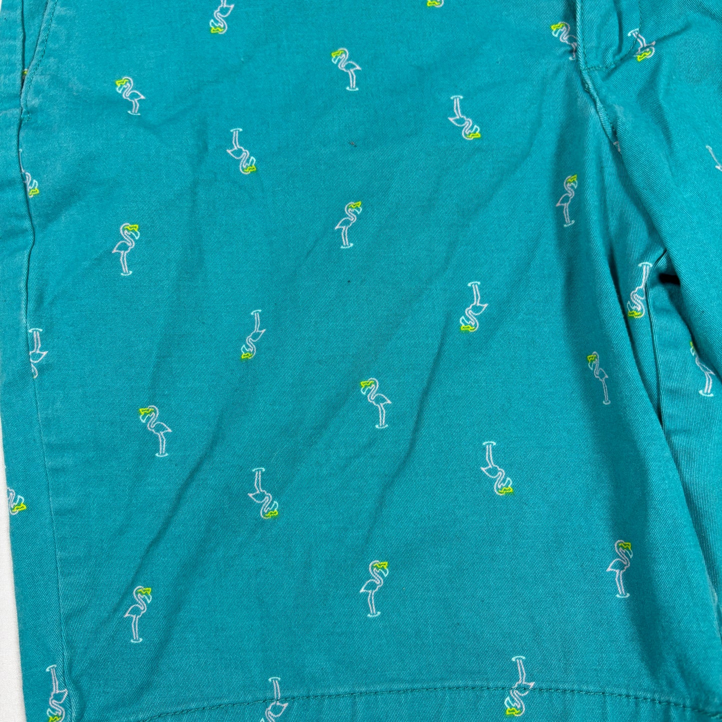George Men’s Shorts 34 Teal Cotton Stretch Chino Casual Summer Cocktail Print