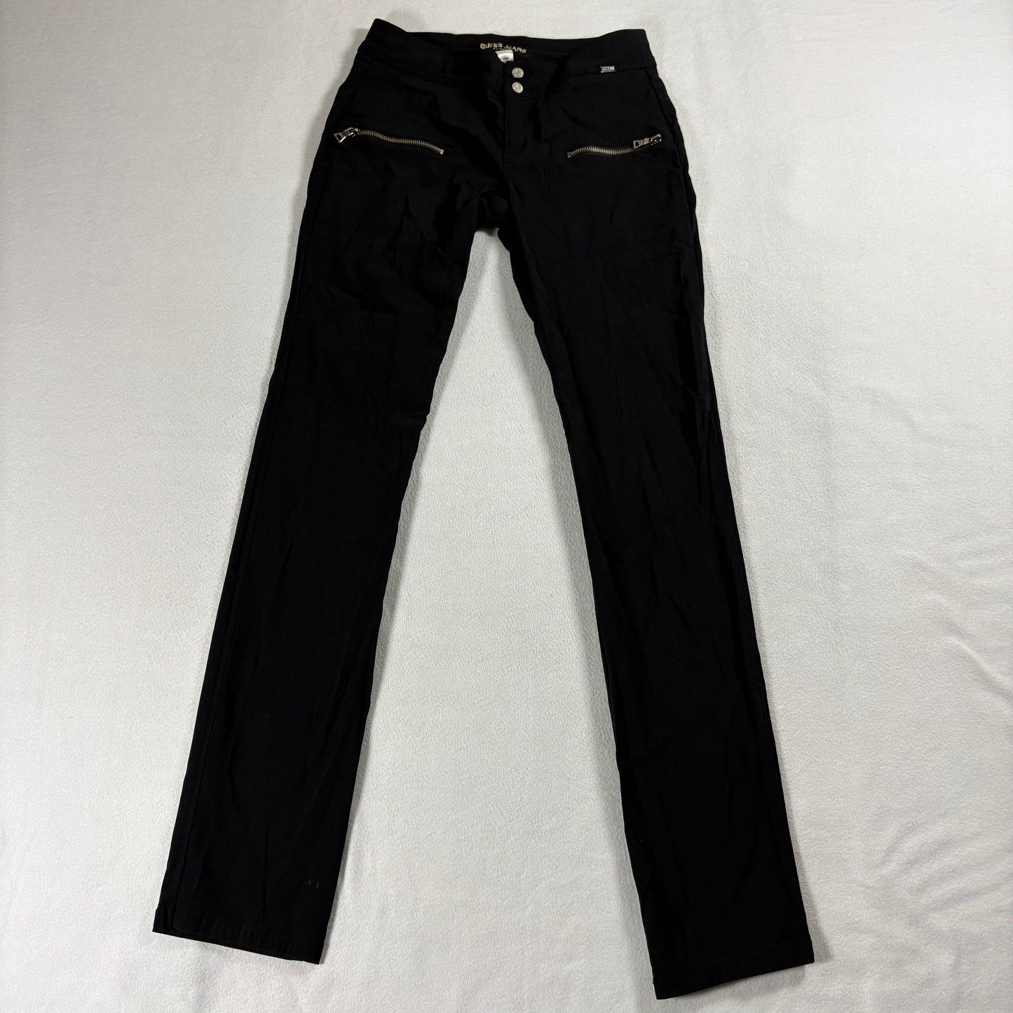 GUESS Jeans Womens 445216 Mid Rise Slim Black 28 Zip Pocket Stretch Pants