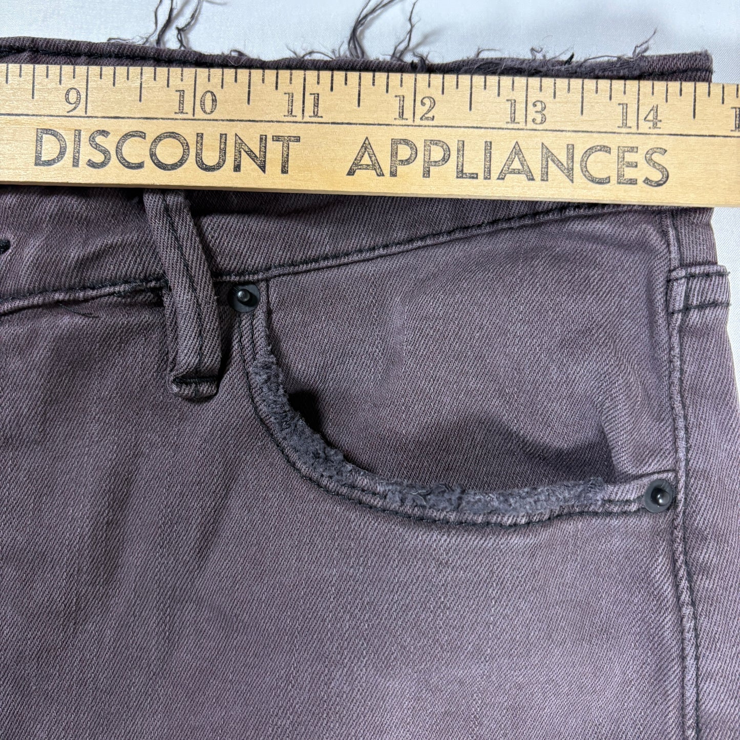 BDG Jeans Women’s 30W 29L High Rise Twig Ankle Gray Slim Raw Hem Floral Patch
