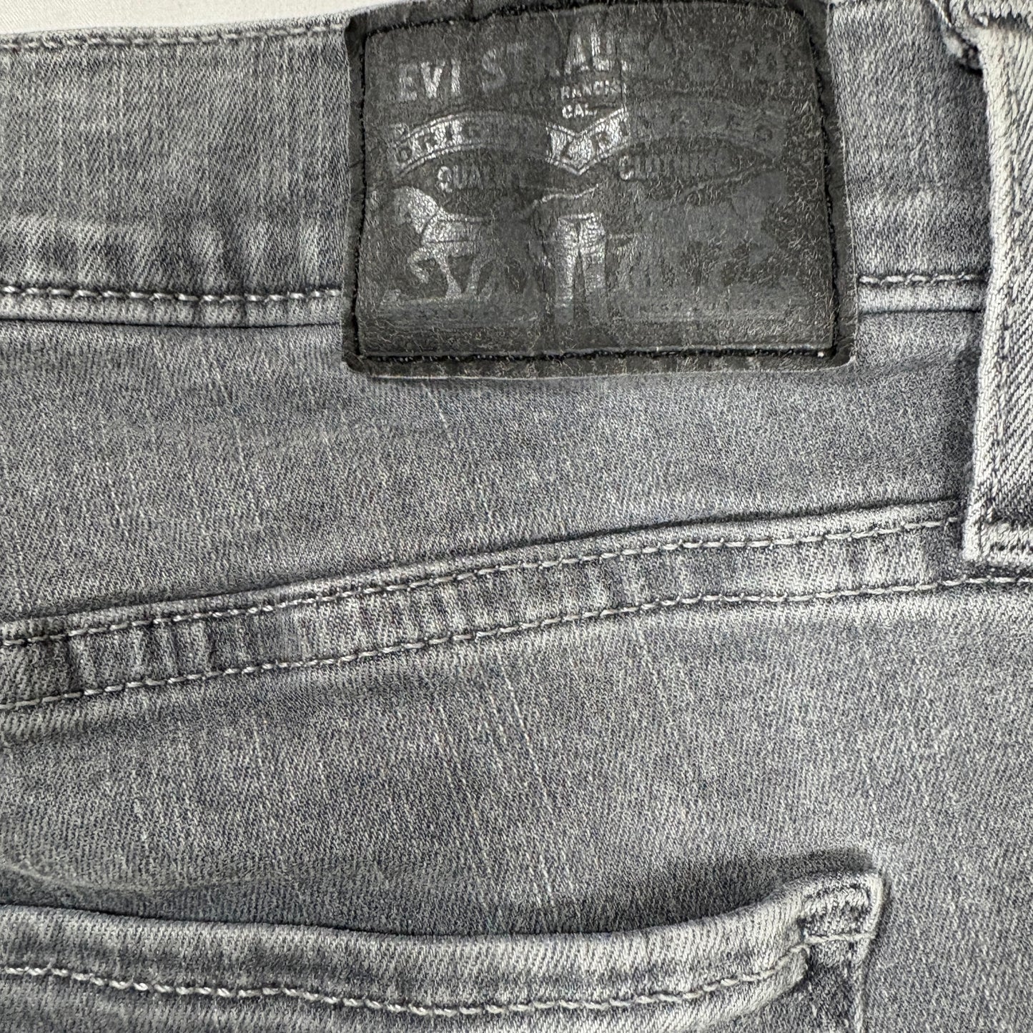 Levi’s Women’s Jeans W30 L30 Gray Baggy Straight Leg Raw Hem Distressed Denim