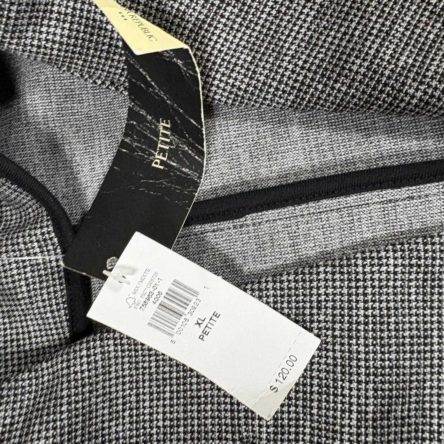 Banana Republic Women’s Blazer XL Petite Gray Houndstooth Open Front Jacket NWT