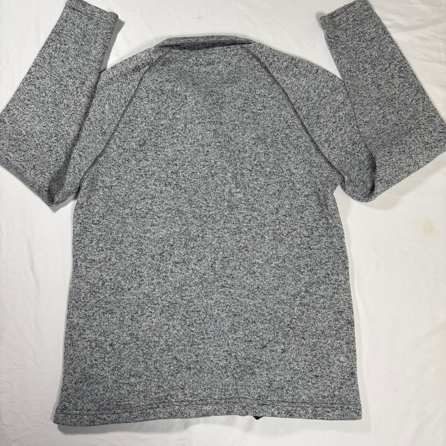 Sonoma Men’s Pullover L Gray Fleece Snap Button Mock Neck Sweater Casual Warm