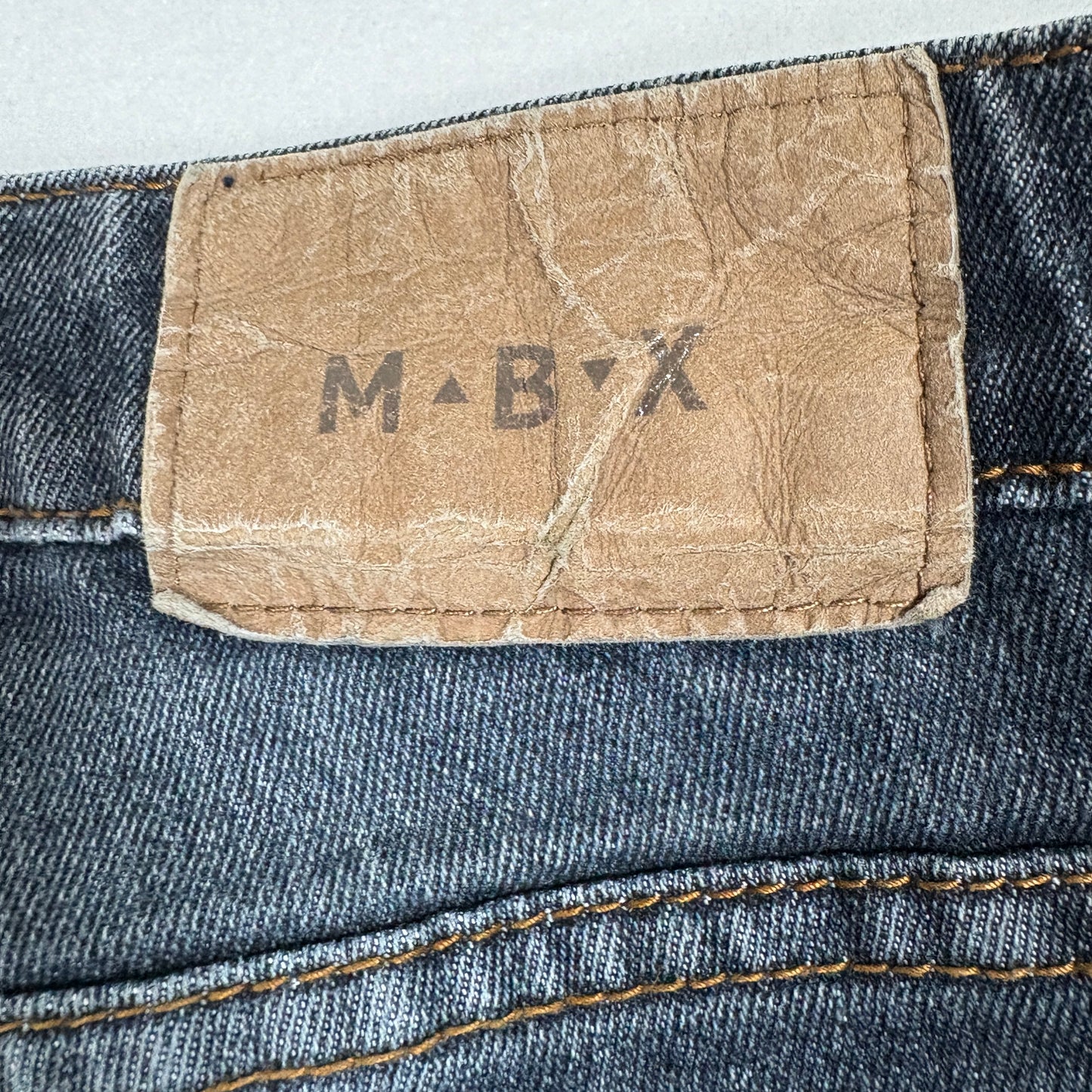 MBX Mens Slim Fit Jeans W36 L30 Dark Wash Denim Y2K 90s Grunge Straight