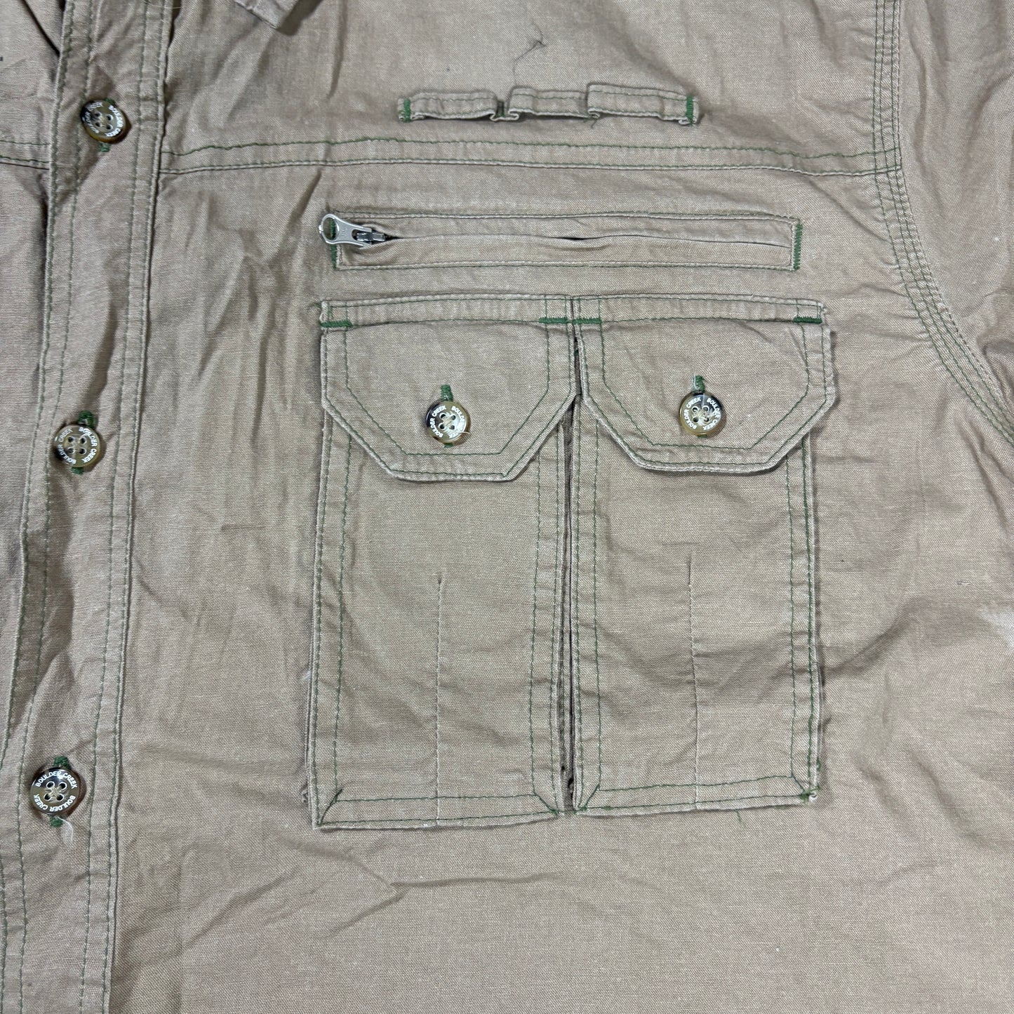 Boulder Creek Men’s 4XL Khaki Short Sleeve Utility Shirt Multi Pocket Outdoor