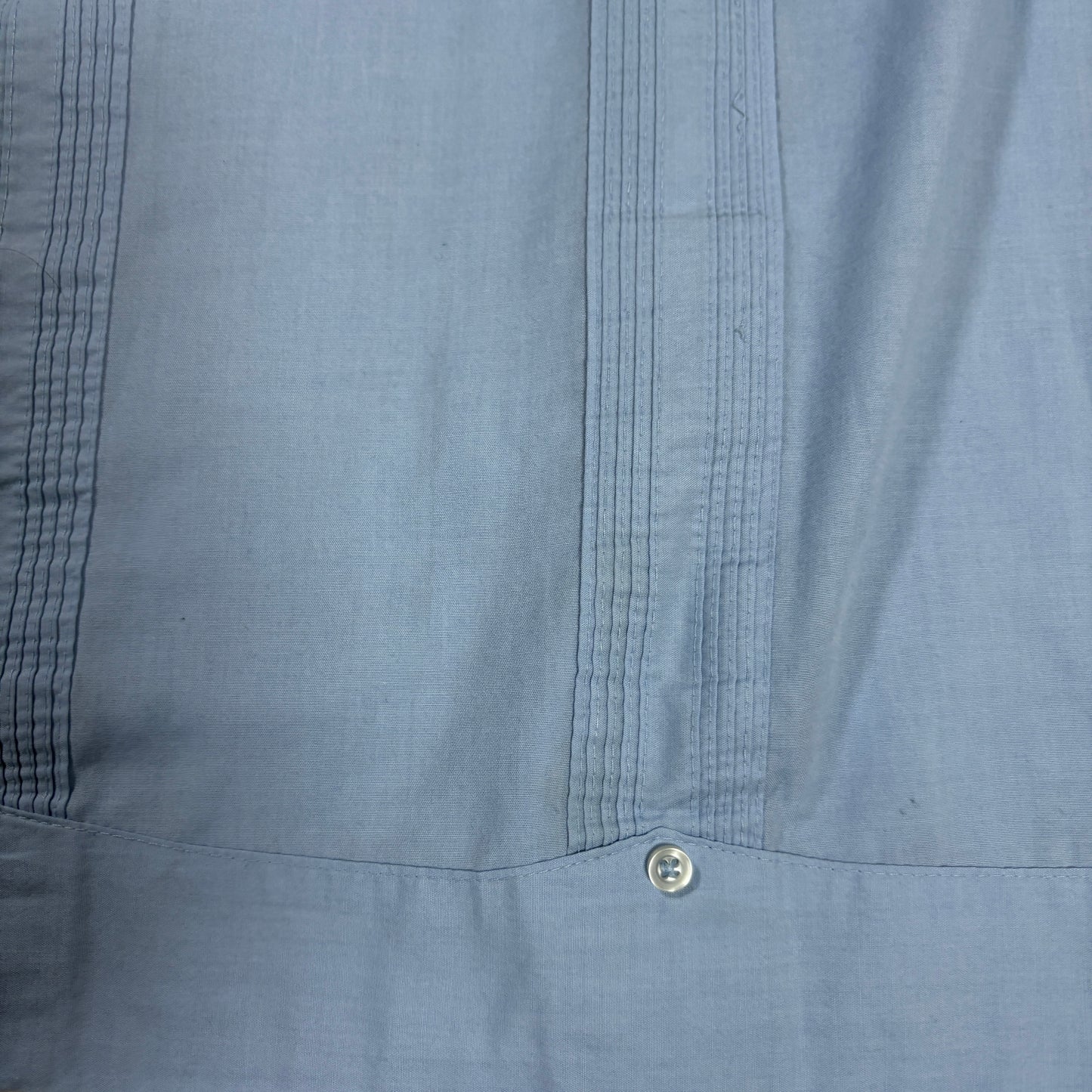 Havanera Co Men’s 2XL Blue Guayabera Embroidered Cuban Shirt Short Sleeve Casual