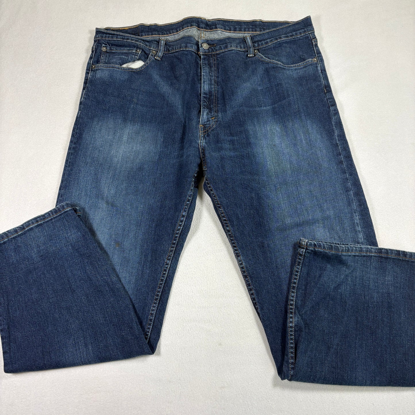 Levi’s 505 Jeans Mens 42x30 Blue Denim Straight Fit Classic Vintage Wash