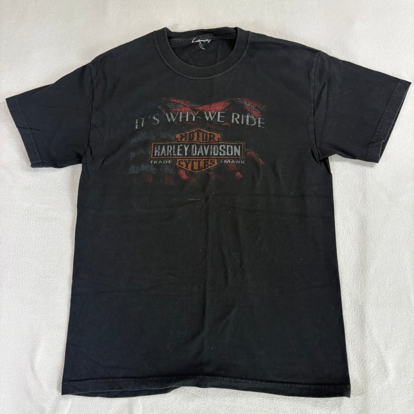 Harley Davidson Redwood Eureka CA Graphic T Shirt Black Biker Large Fade