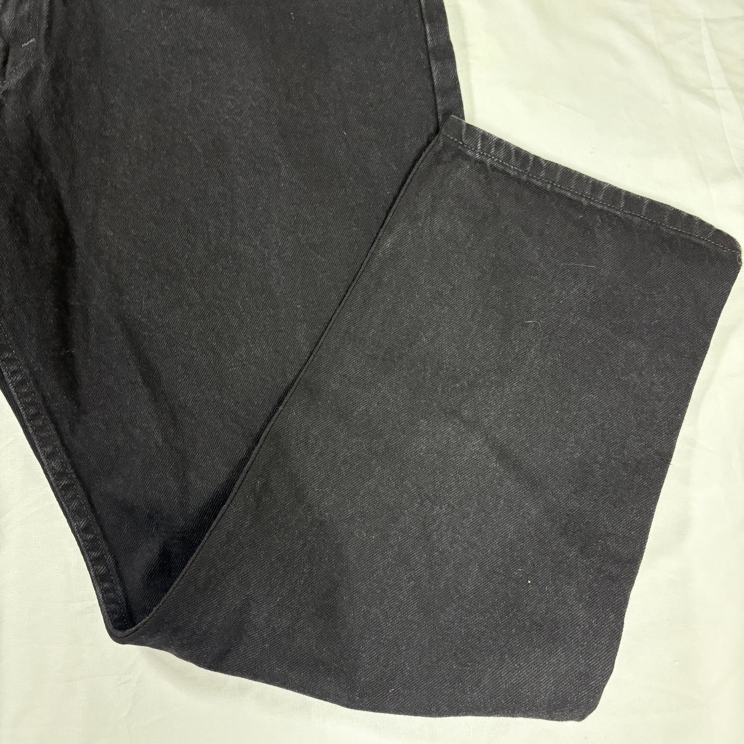 Wrangler Regular Fit Men’s 42x30 Black Denim Jeans Classic Straight Baggy Vintage