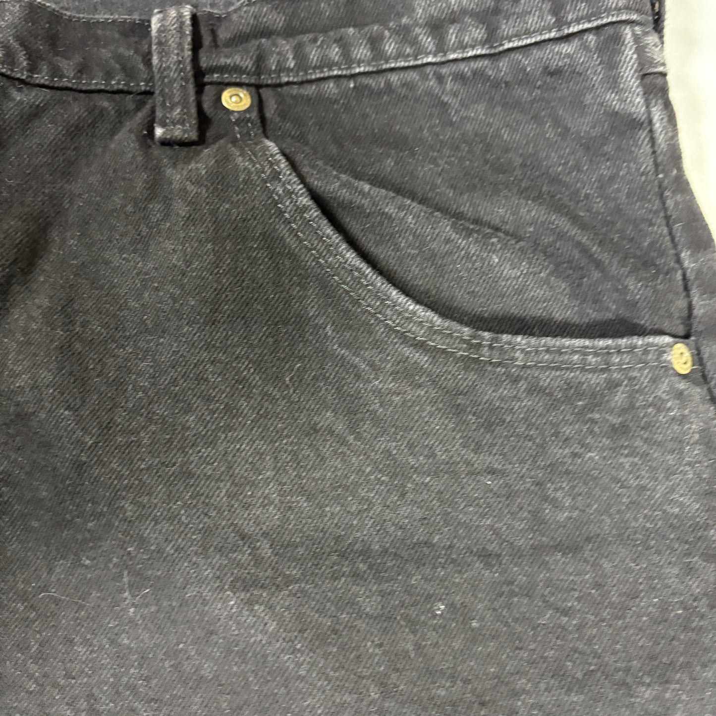 Wrangler Regular Fit Men’s 42x30 Black Denim Jeans Classic Straight Baggy Vintage