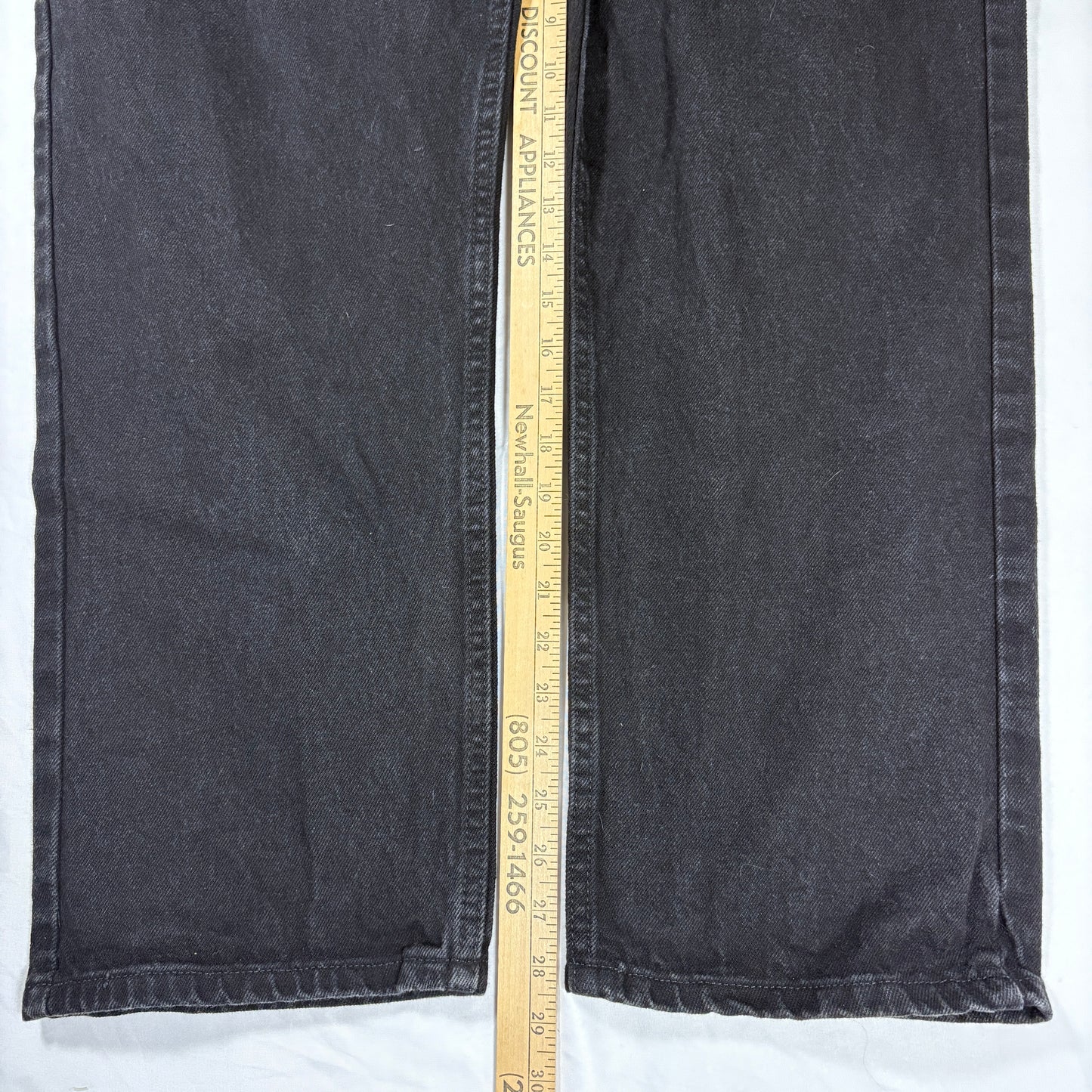 Wrangler Regular Fit Men’s 42x30 Black Denim Jeans Classic Straight Baggy Vintage