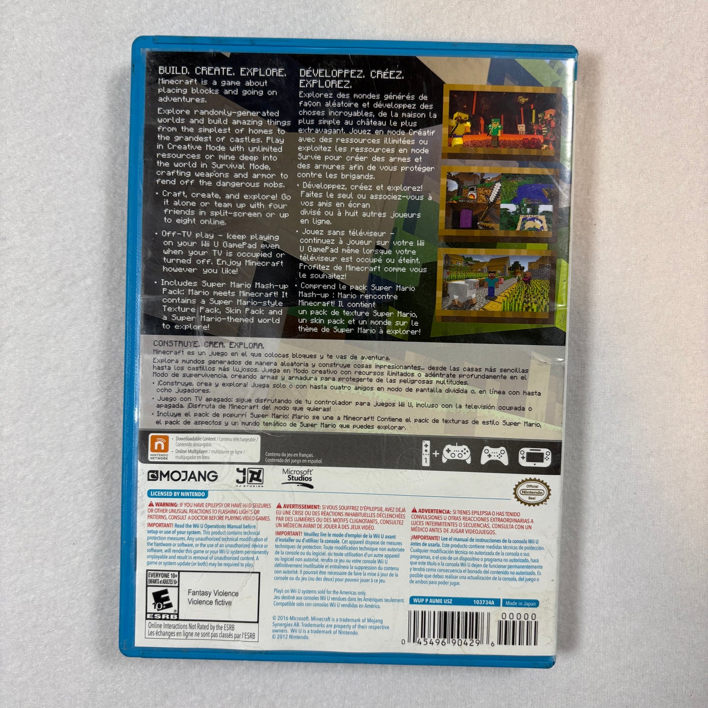 Nintendo Wii U Minecraft WiiU Edition Complete w/ Case Manual Disc Tested