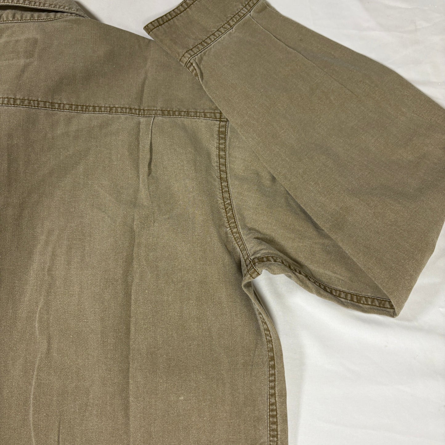 Cabela's Outdoor Gear Shirt M Tall Khaki Button Up Utility Pockets 100% Cotton