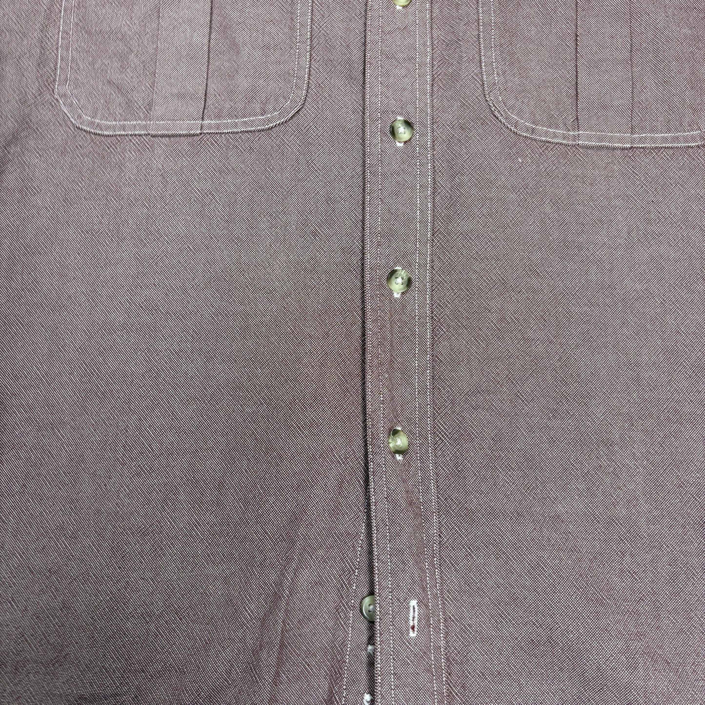 Cabela's Shirt M Tall Red Chambray Button Up Long Sleeve Dual Pocket 100% Cotton